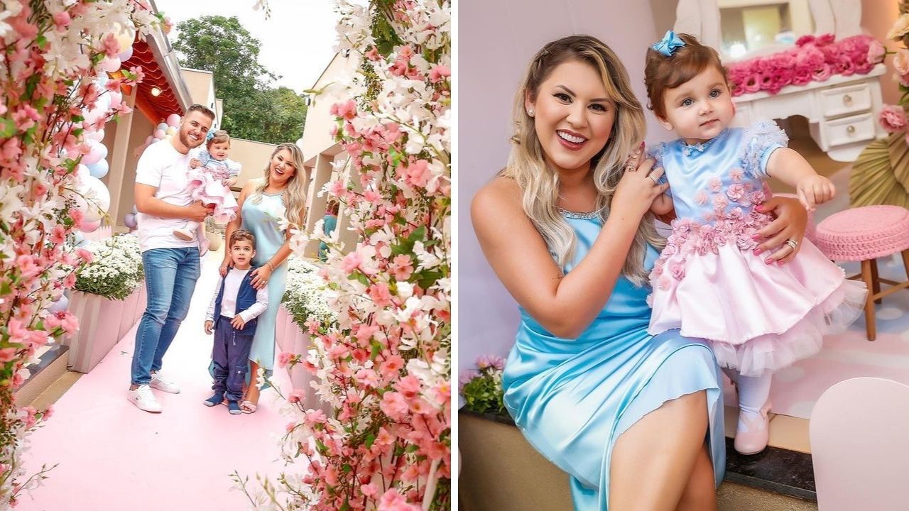 Zé Neto e Natália Toscano organizam festa luxuosa para comemorar o primeiro aniversário da filha; veja fotos