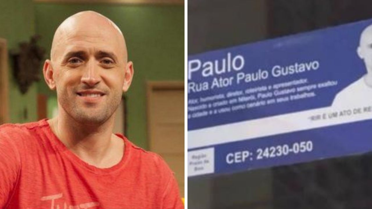 Emoção! Placas são instaladas na rua Paulo Gustavo com a foto do ator e comovem mãe, amigos e colegas de profissão