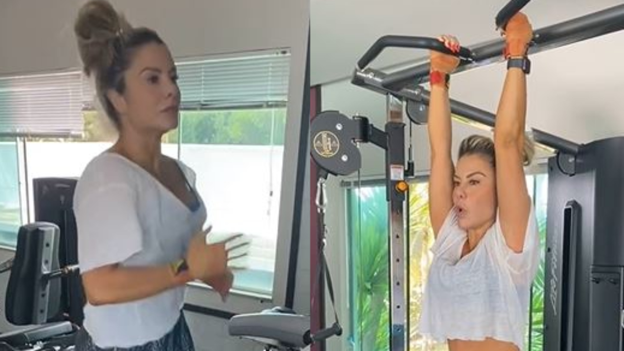 Poliana Rocha pega pesado na academia e ostenta corpão malhado aos 44 anos: “Maravilhosa!”