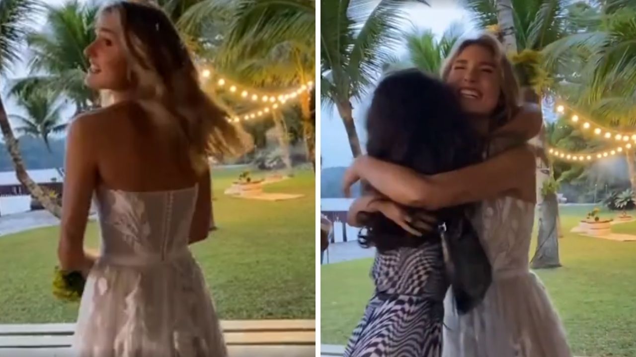 Amiga famosa fica com o buquê do casamento de Sasha Meneghel após marmelada: “Se deixar cair vou rir muito”