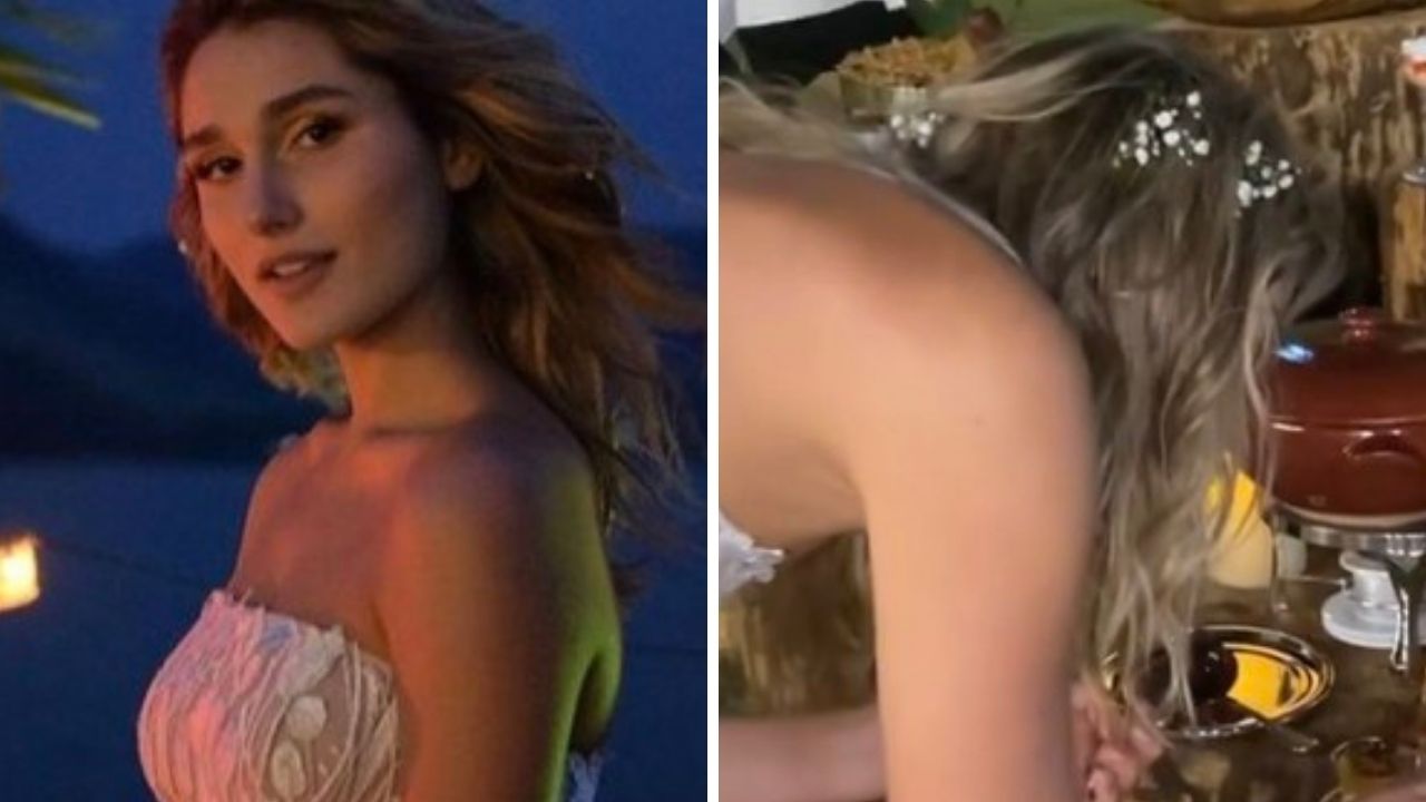 Convite em folha de bananeira, buffet restrito, dança com o pai: os detalhes do casamento de Sasha Meneghel