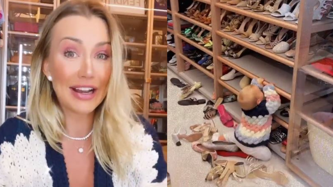Ana Paula Siebert mostra filha fazendo a farra em seu closet luxuoso e coleção de sapatos impressiona: “Sonho”