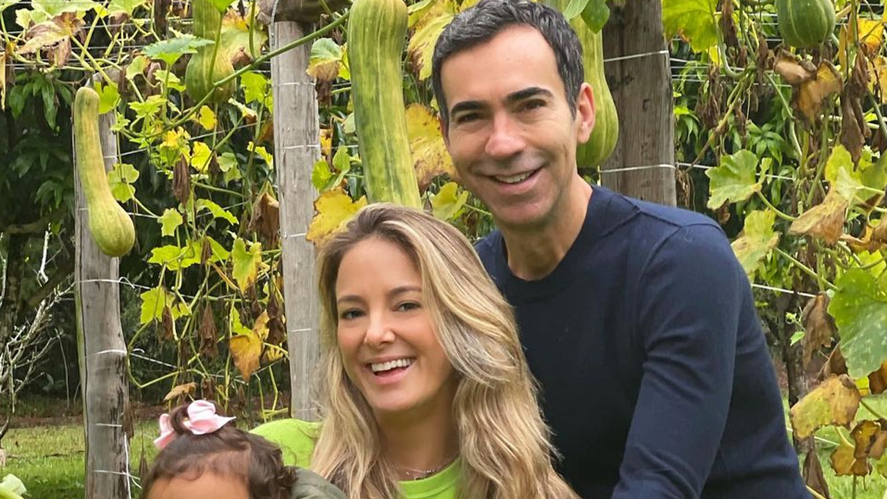 Momento família: Ticiane Pinheiro posa com Cesar Tralli e a pequena Manuella e encanta seguidores: “Que família linda”