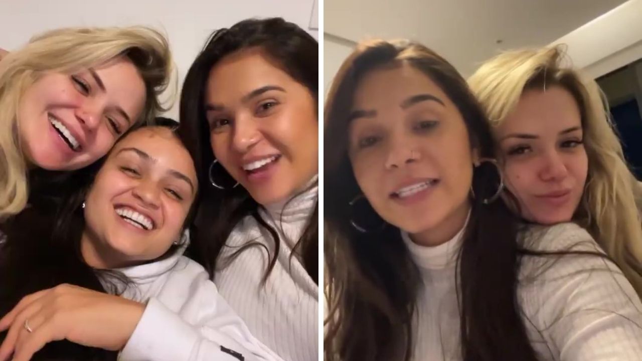 Um ano após o BBB20, Gizelly Bicalho reencontra amiga Marcela Mc Gowan e conhece sua namorada: “Somos lindas”
