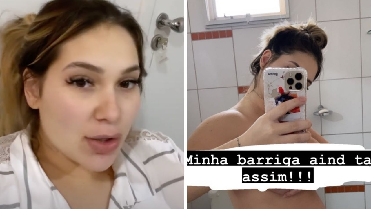 Como assim? Virgínia Fonseca se impressiona e exibe barriga saliente após o parto: “Ainda tá assim”
