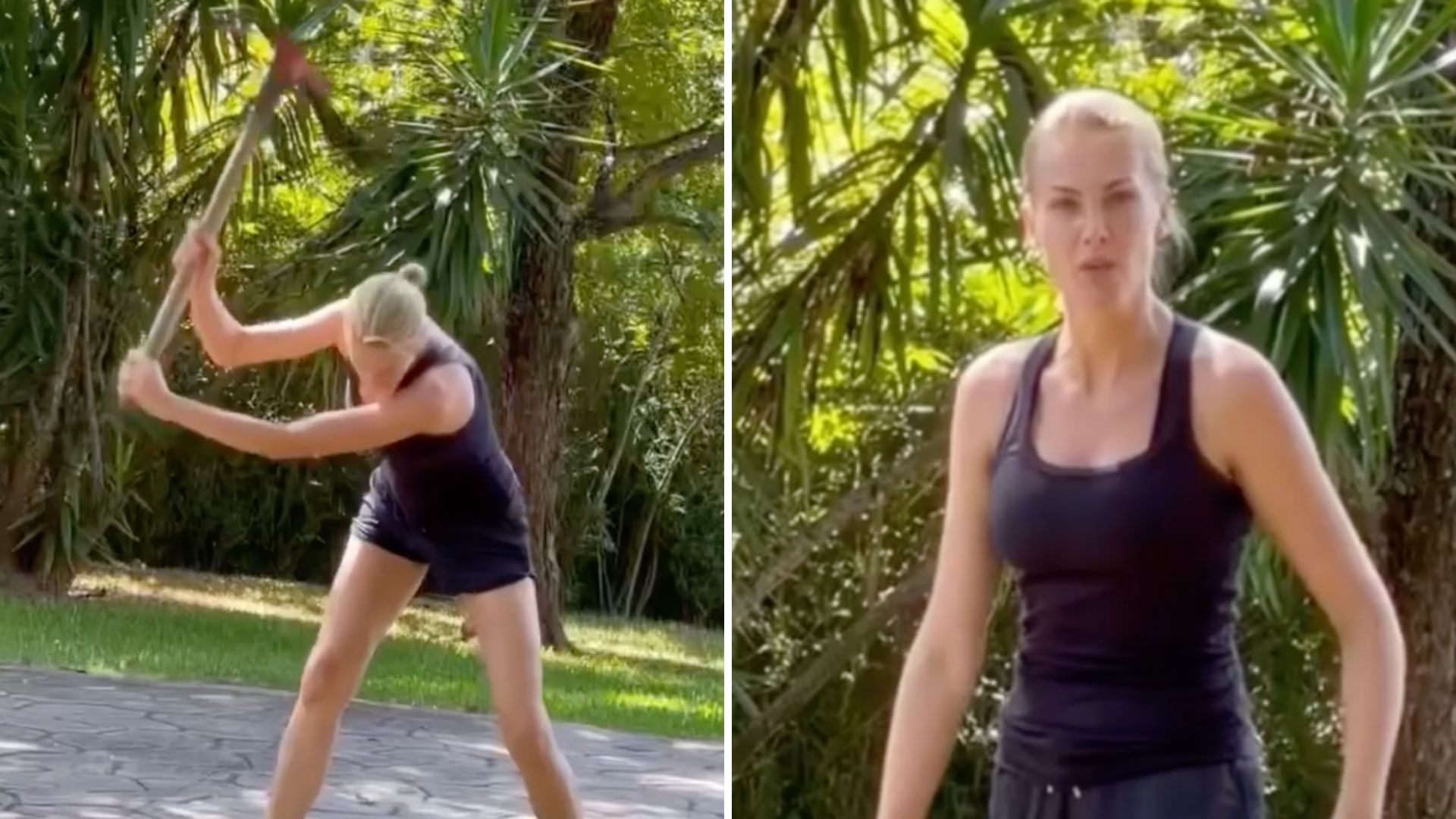 Marido fica em choque após Ana Hickmann mostrar habilidade com enxada: “Sinistra”
