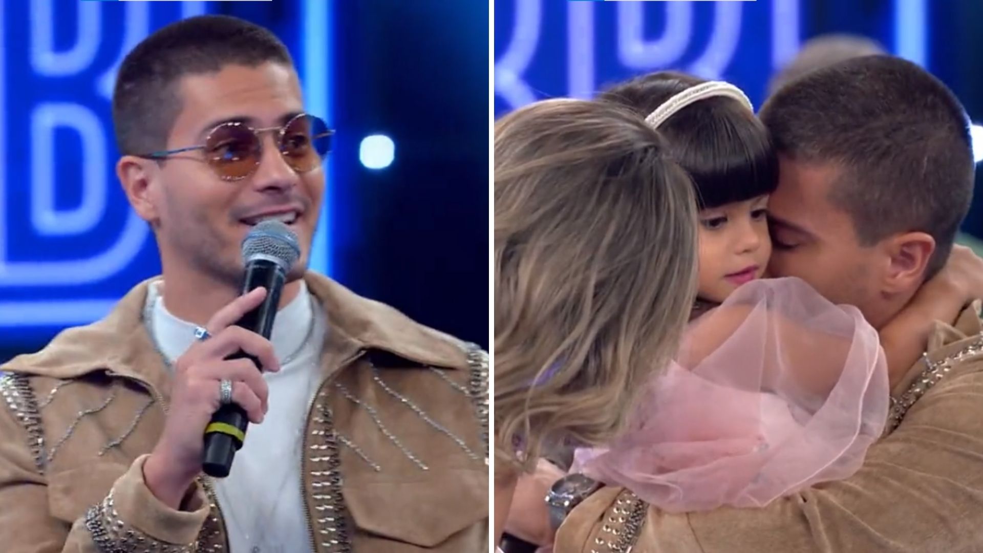 Emoção! Arthur Aguiar chora muito ao reencontrar sua filha, Sophia, com Maíra Cardi