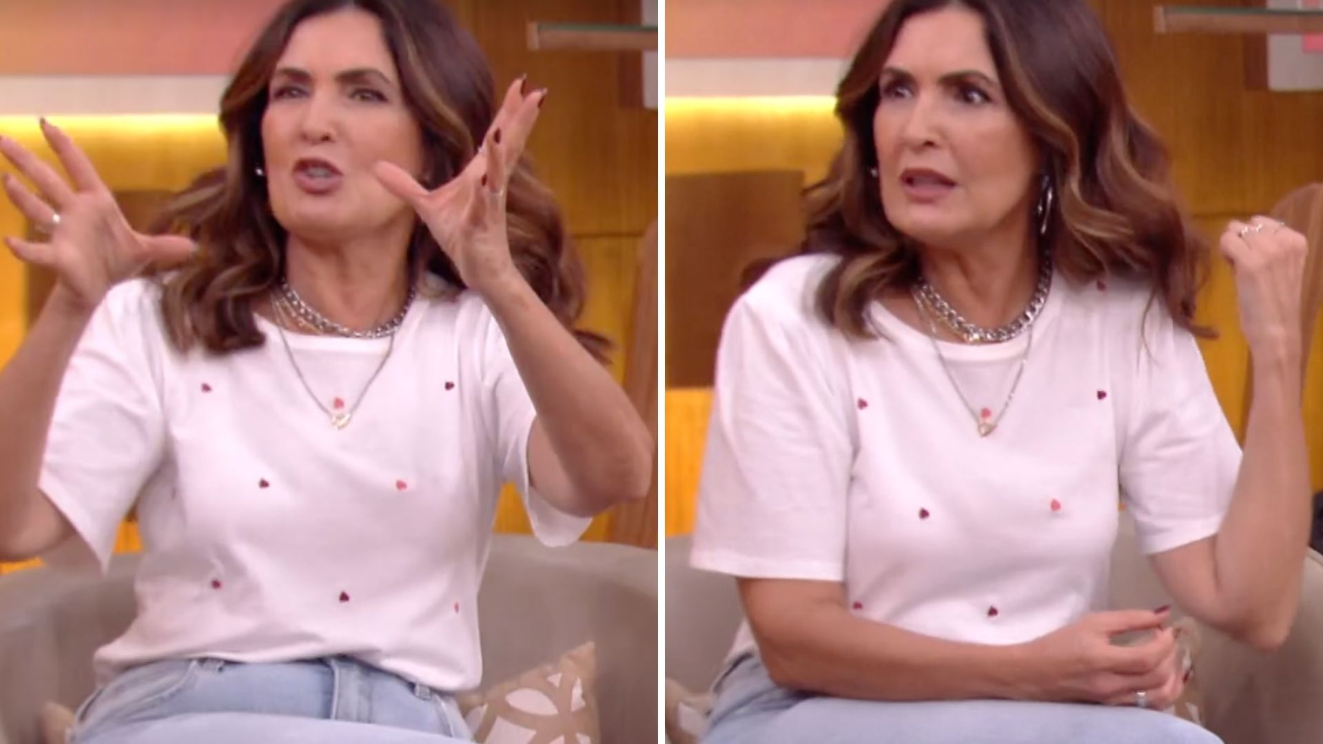 Fátima Bernardes chuta o pau da barraca e confessa que globais não queriam ir ao ‘Encontro’