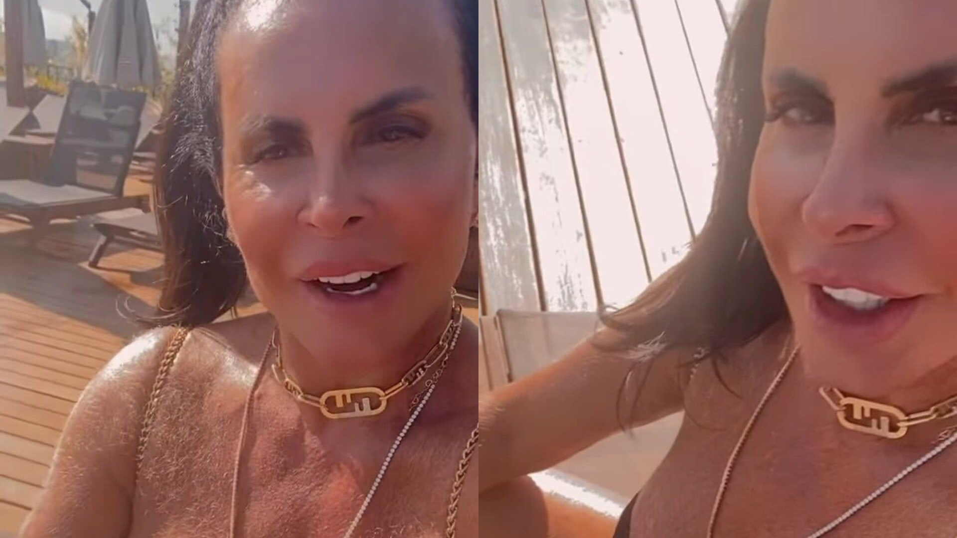 Gretchen choca fãs com peito peludo ao posar de biquíni: “Tem mais que eu”