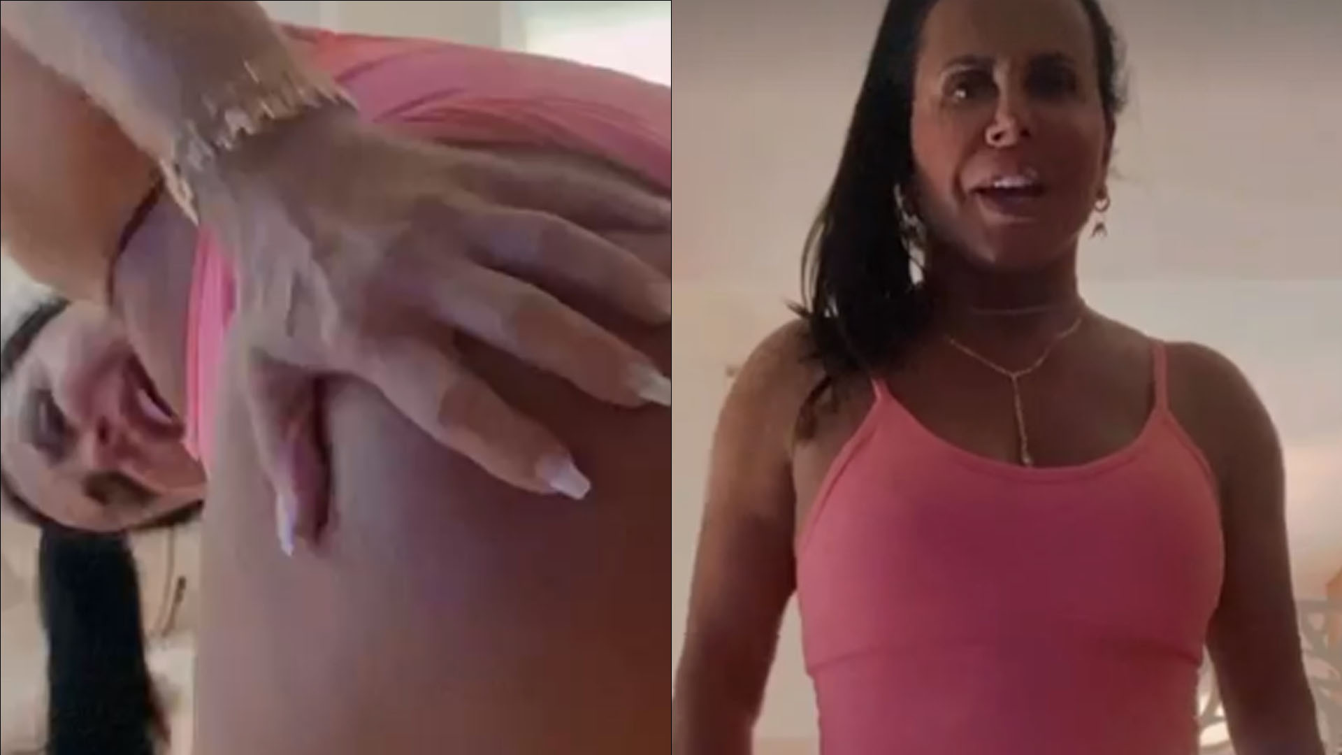 De shortinho atolado, Gretchen empina bumbum gigante e avisa: “Não é filtro”