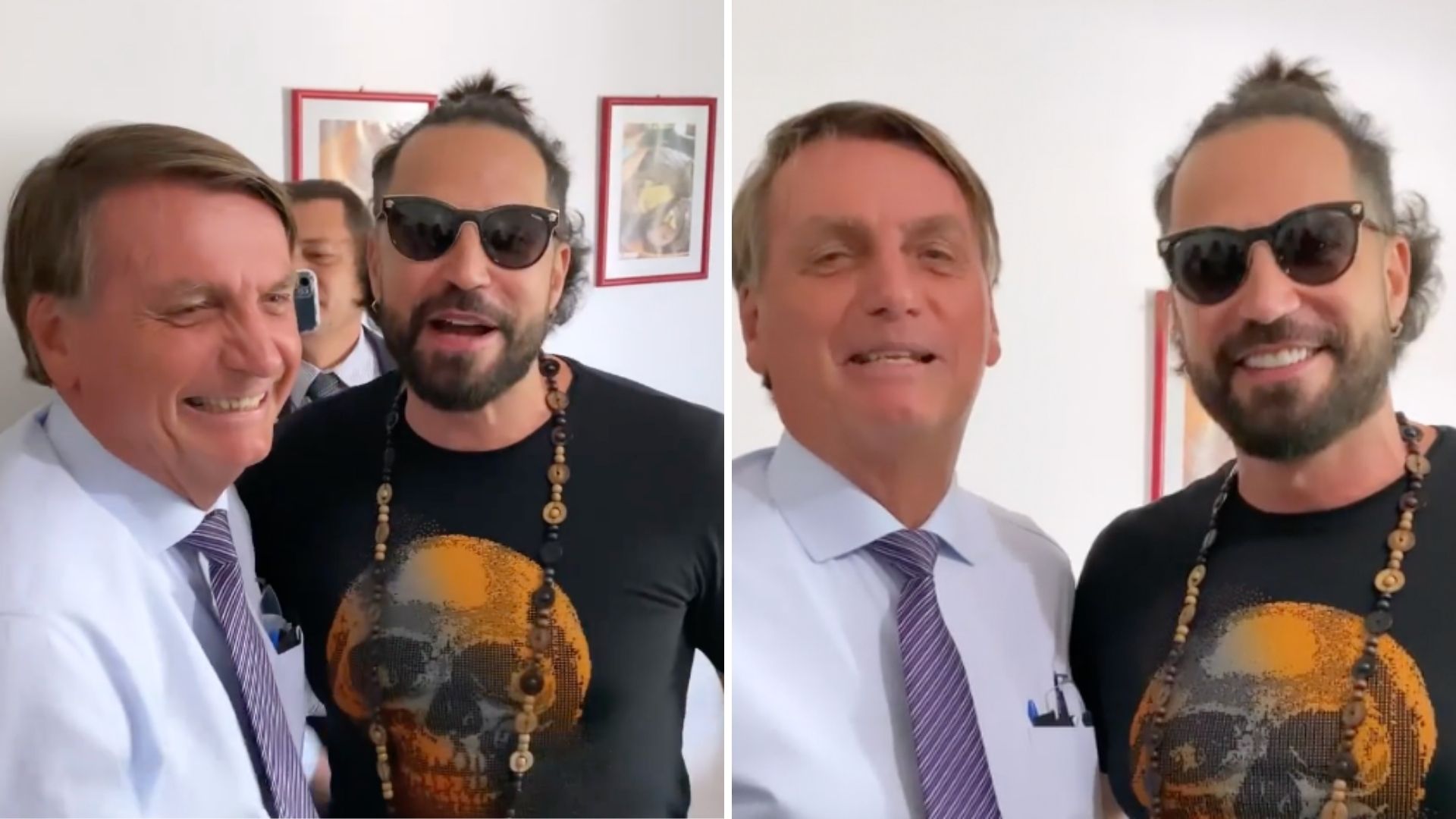 Latino almoça com Bolsonaro e ganha elogio: “Salve a música popular brasileira”