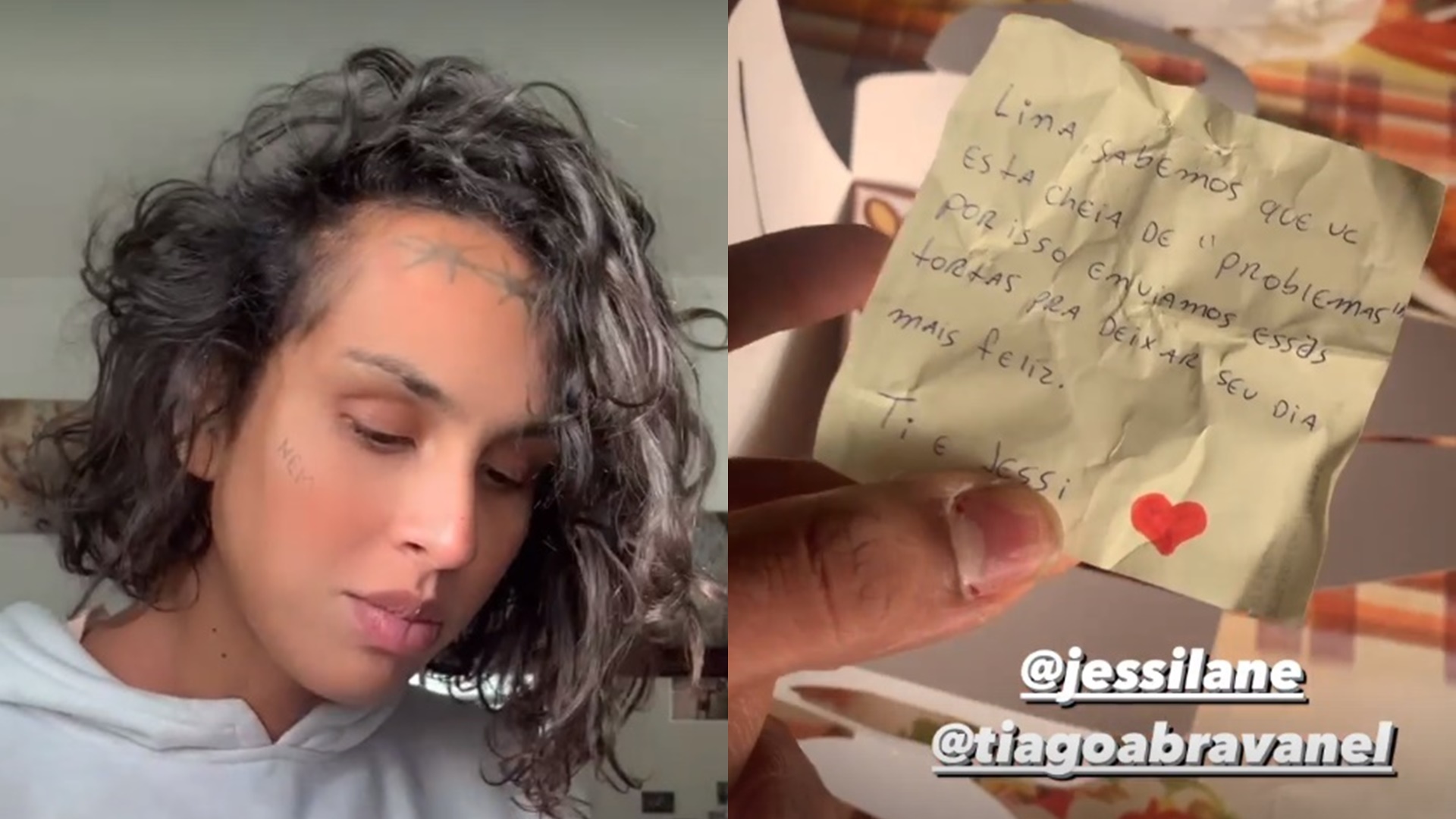 Ex-BBB Linn da Quebrada ganha presente de Jessi e Tiago e se emociona: “Amo vocês”