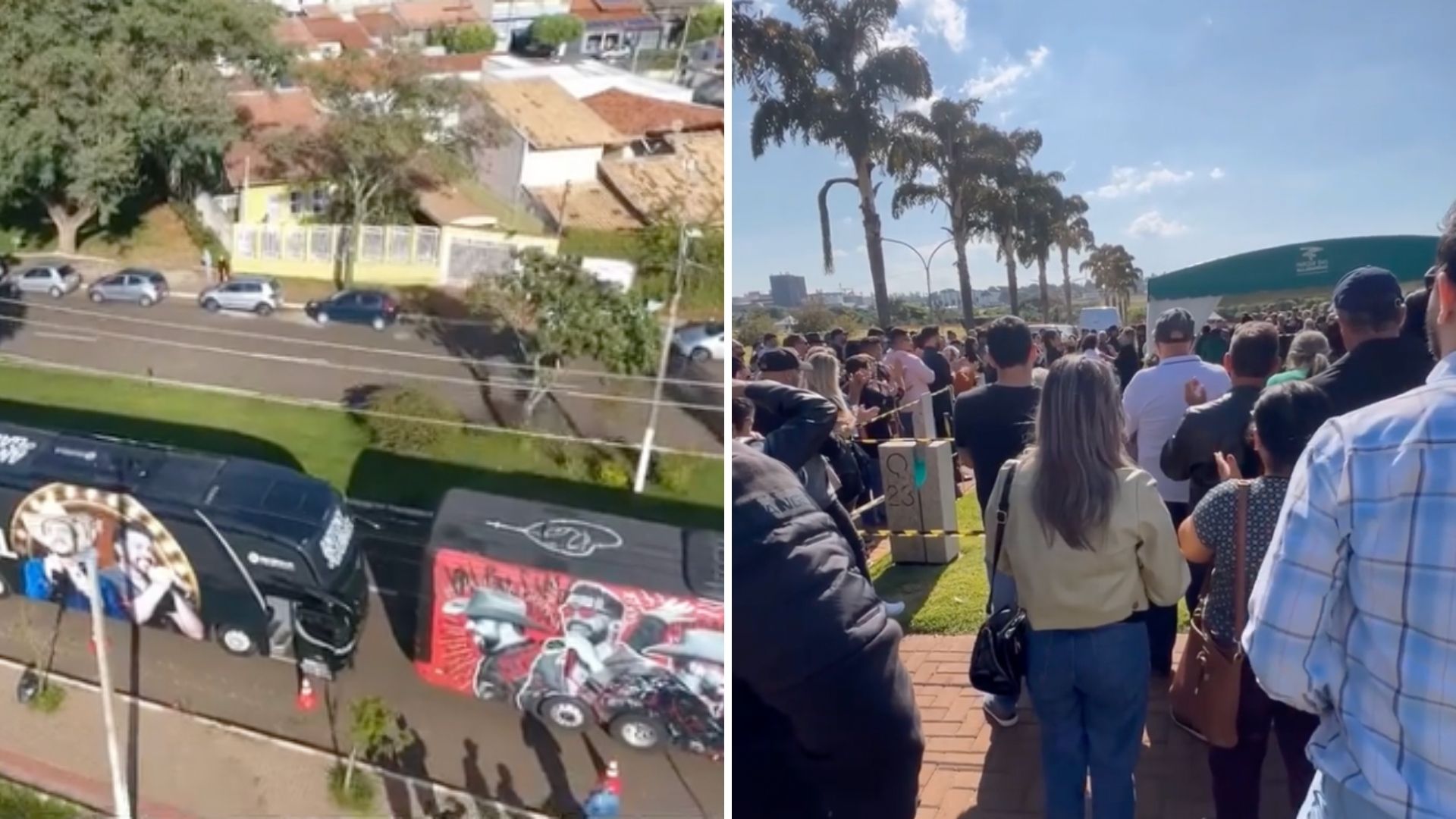 Cortejo de ônibus, orações, emoção: veja como foi velório do sertanejo Aleksandro