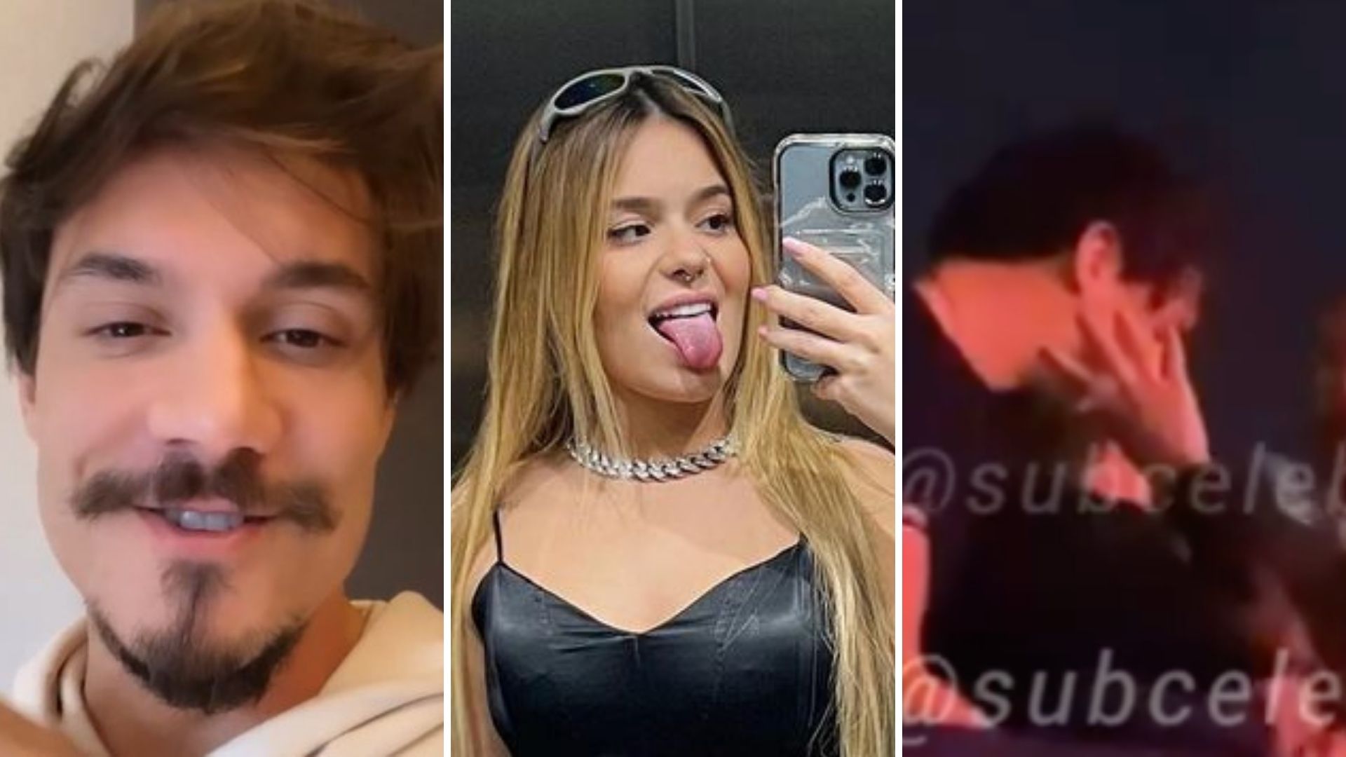 Ex-BBBs Eliezer e Viih Tube são flagrados aos beijos em camarote: “E a herpes?”