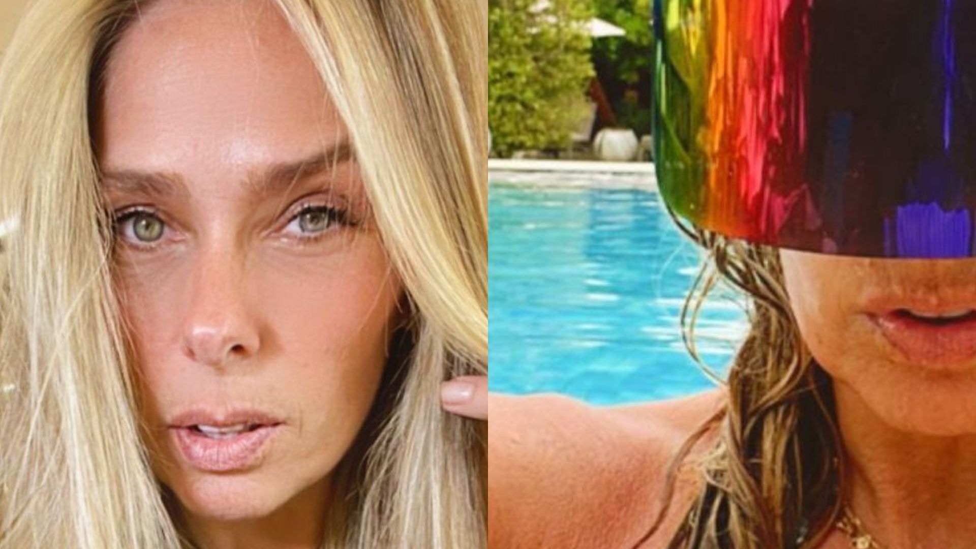 Adriane Galisteu é zoada por usar óculos inusitado na piscina: “Ciclope?”