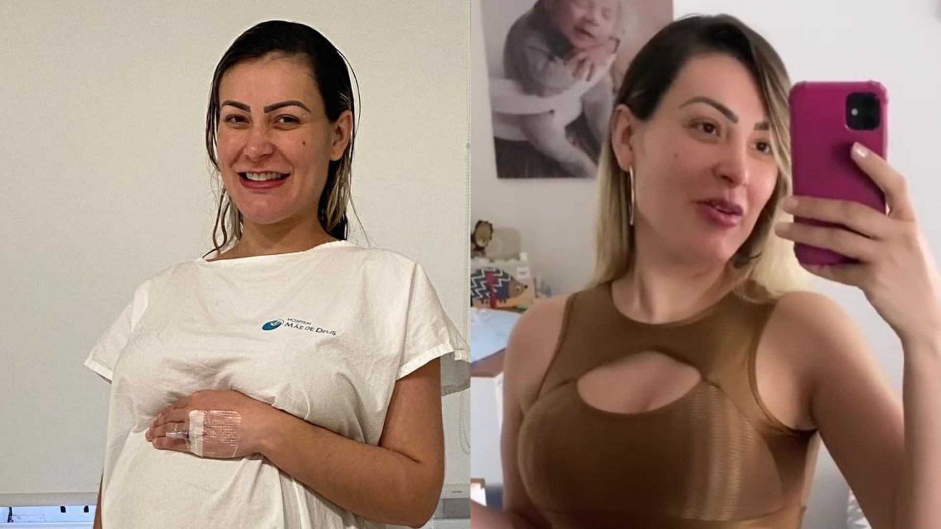 Andressa Urach exibe corpão em forma 37 dias após dar à luz: “Barriga voltando”