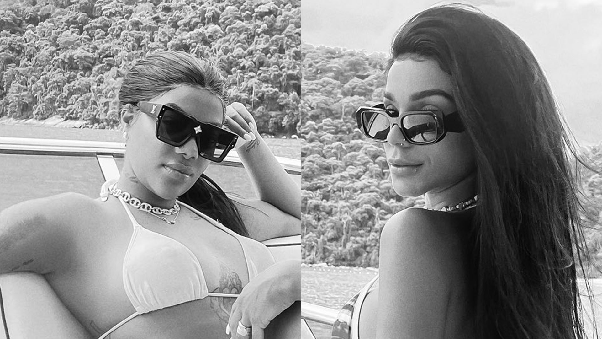 Só de biquíni, ex-BBB Brunna Gonçalves sobe em Ludmilla e provoca: “Minha”