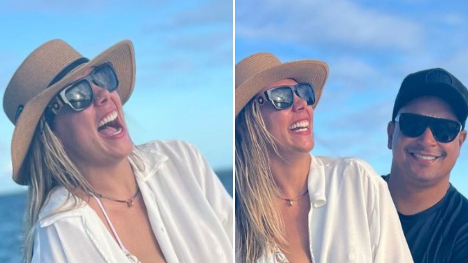 Carla Perez deixa sutiã escapar em cliques quentes com Xanddy: “Perfeitos”