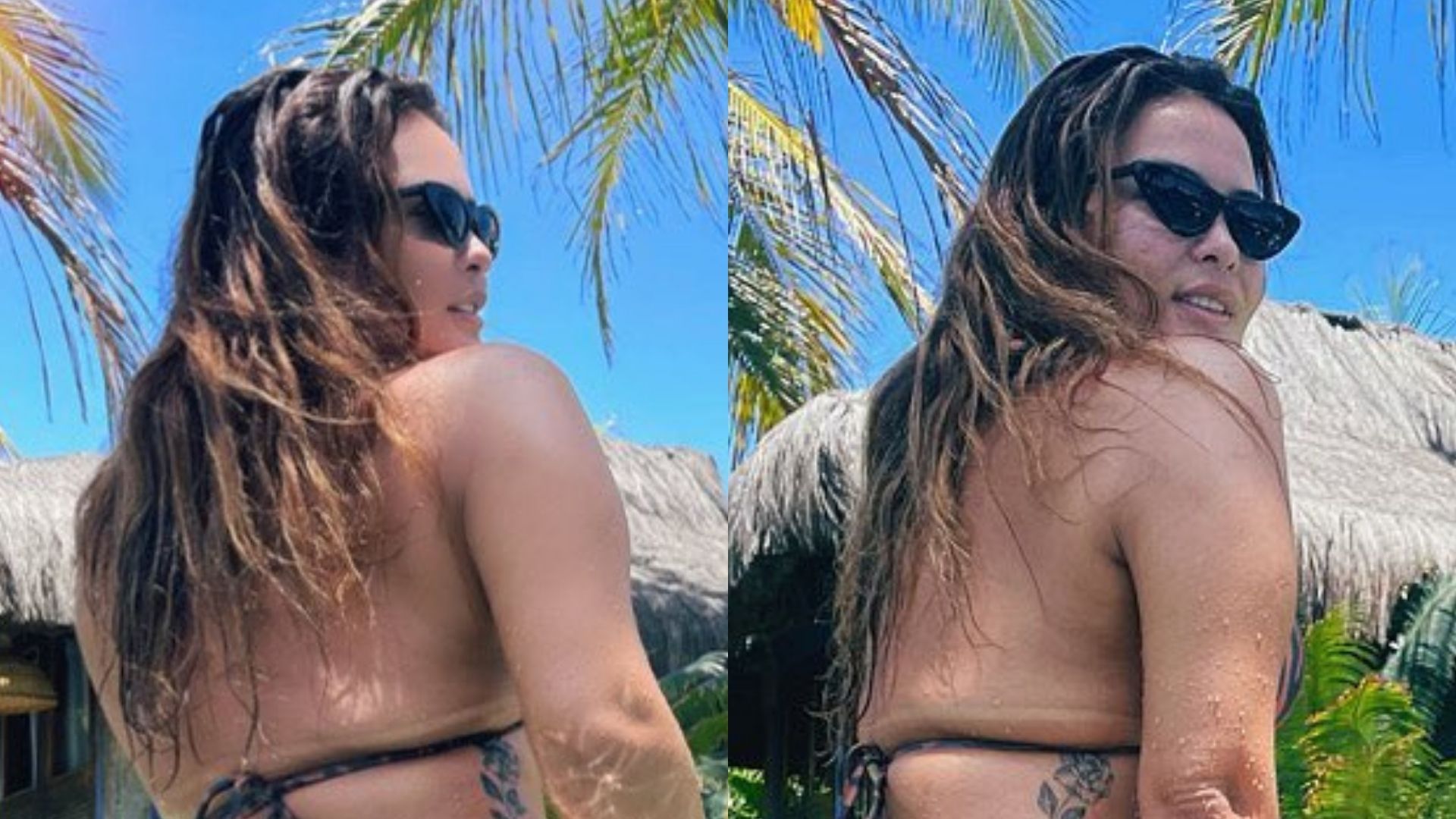Sensual, Geisy Arruda ajeita biquíni e ostenta bumbum gigante: “Poderosa”