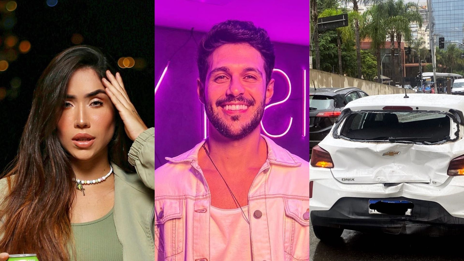 Onda de azar? Influenciadora sofre acidente de carro e faz alerta: “Por favor”