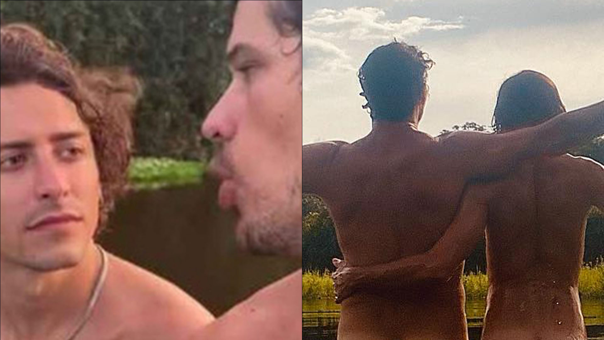 José Loreto e Jesuíta Barbosa posam pelados em banho de rio: “Esse dia foi tesão”