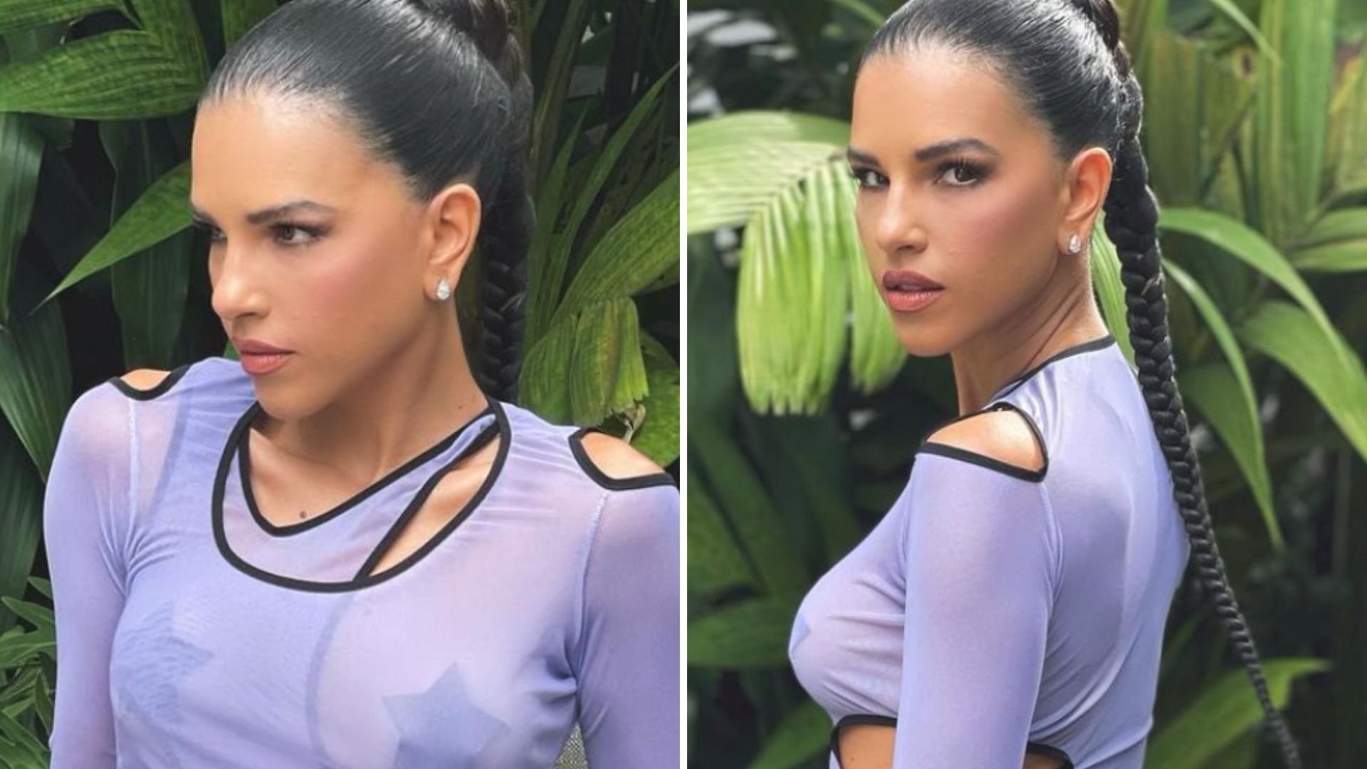 Mariana Rios surge com vestido transparente, adesivo nos seios e calcinha fio-dental