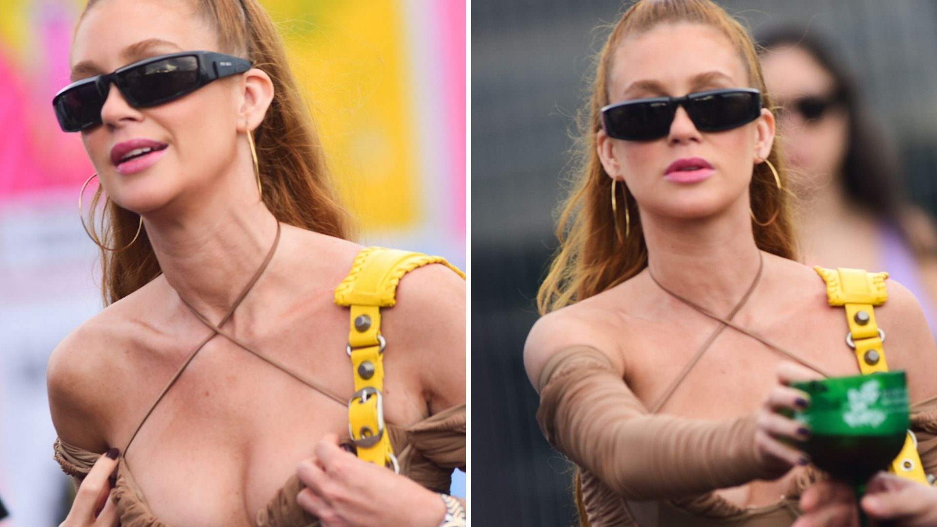 Sem sutiã, Marina Ruy Barbosa elege look ousado para curtir festival com deputado