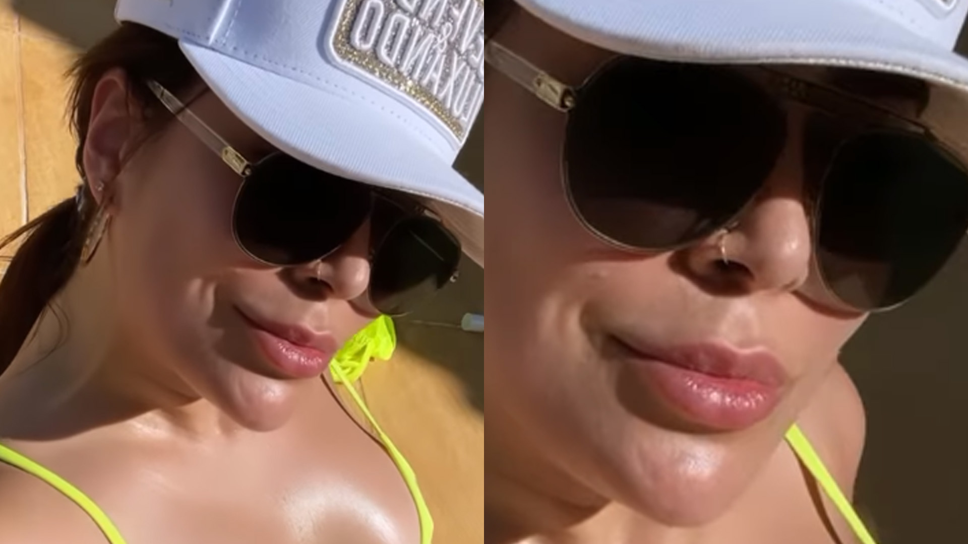 Ex-BBB Naiara Azevedo mostra barriga trincada de biquíni minúsculo: “Perfeita”