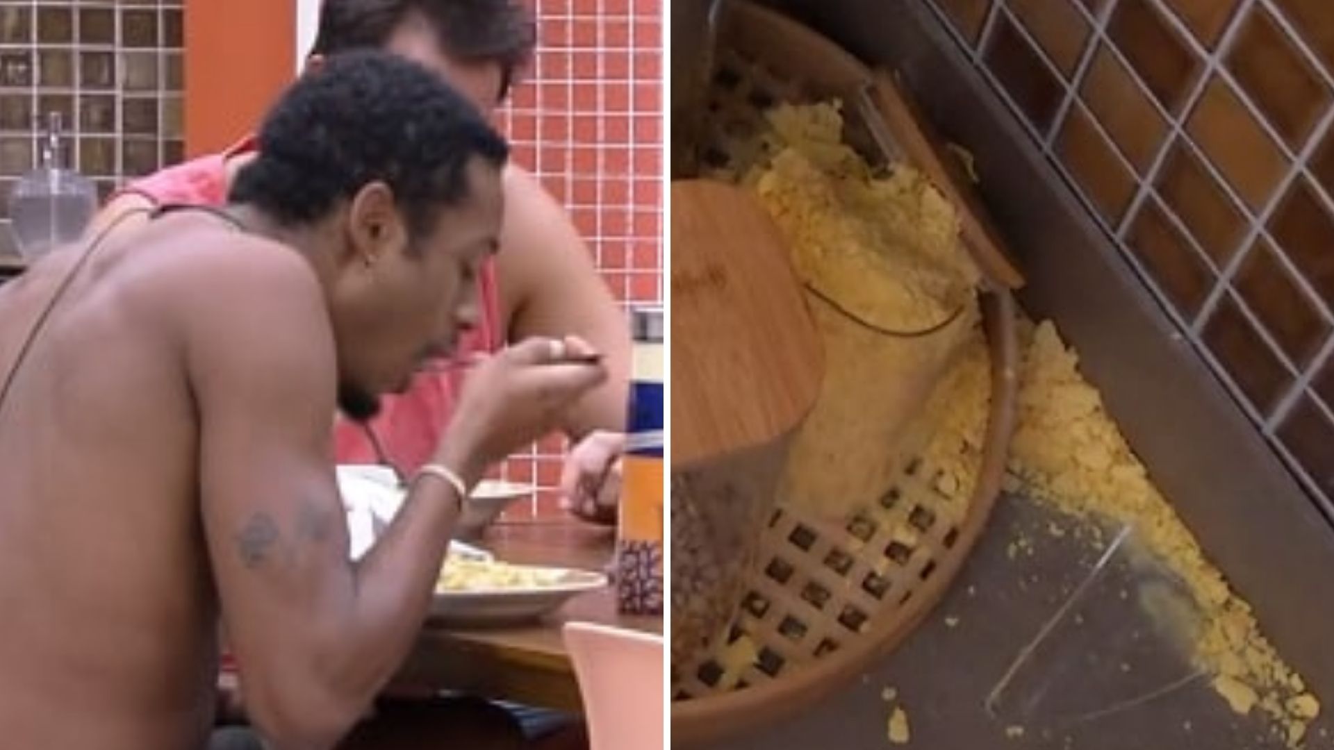 BBB22: Sem saber, P.A come farofa “estragada” e não é alertado por brother