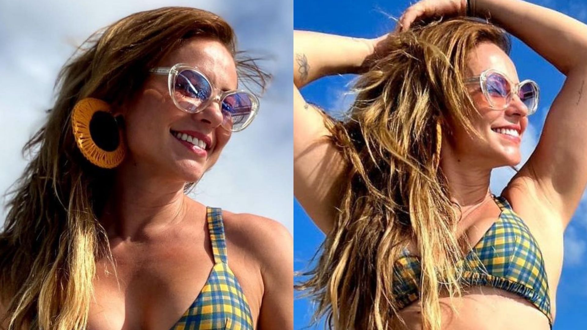 Paolla Oliveira exibe corpão sem retoques de biquíni e shortinho: “Rainha”