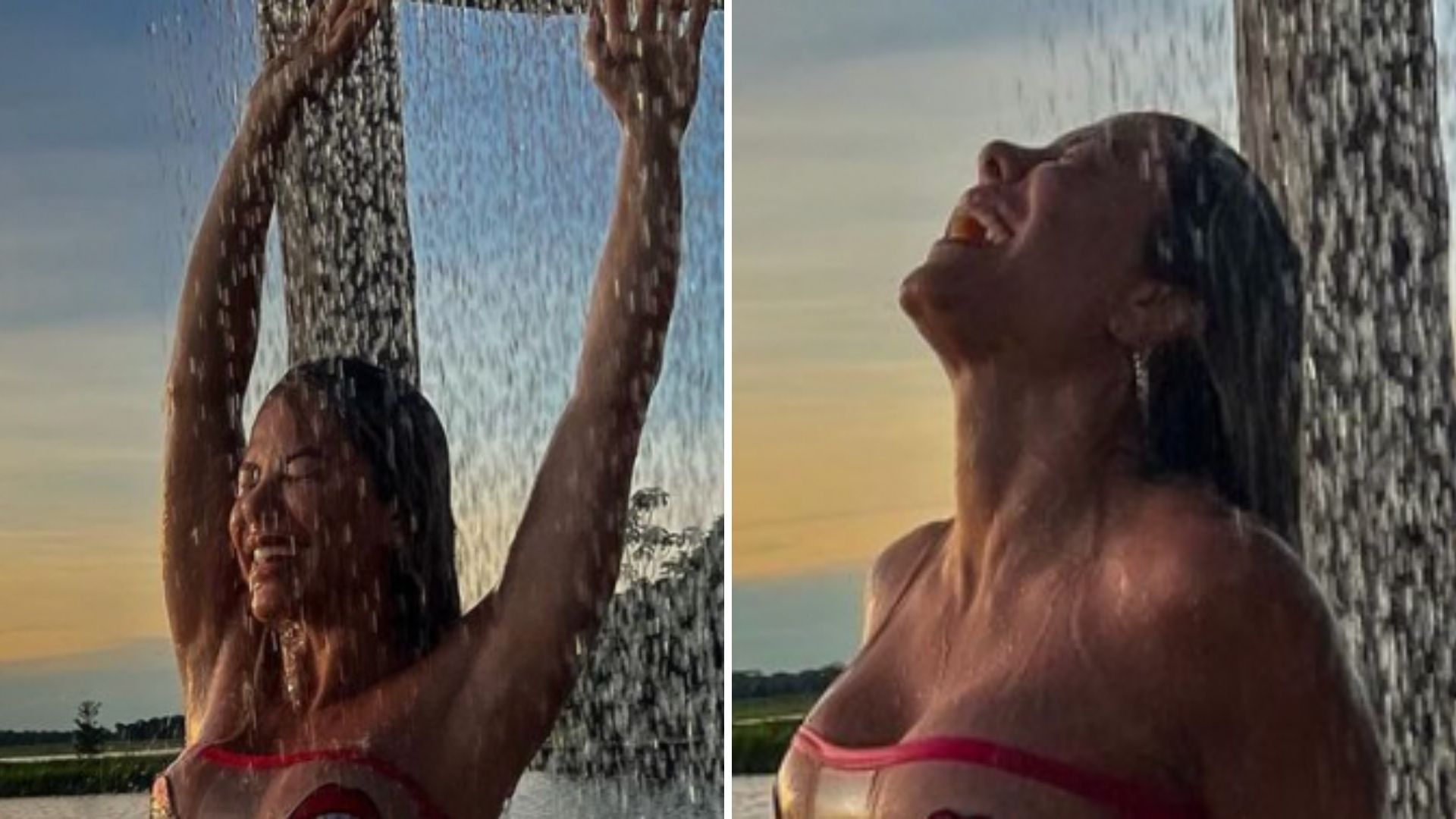 Esposa de Leonardo toma chuveirada em cliques picantes: “Que corpo é esse?”