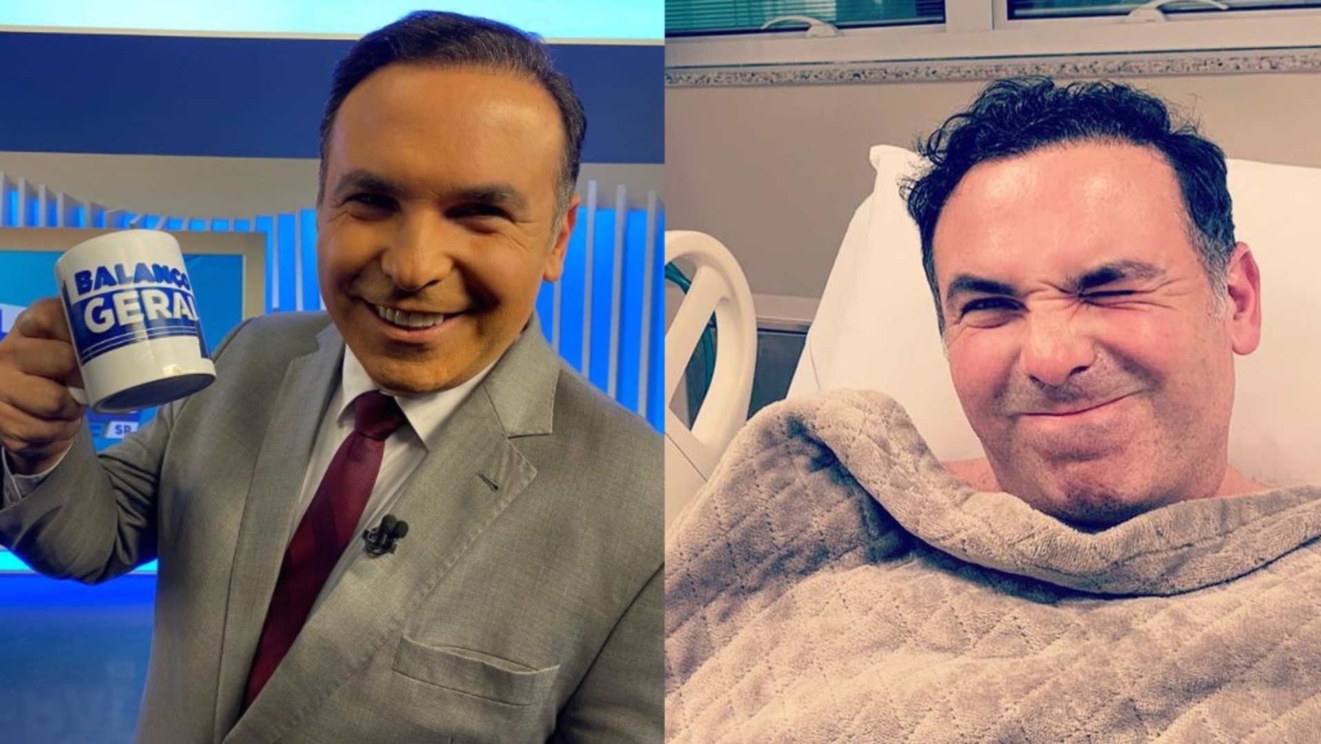 Reinaldo Gottino posa no hospital e revela quadro de saúde: “Susto grande”