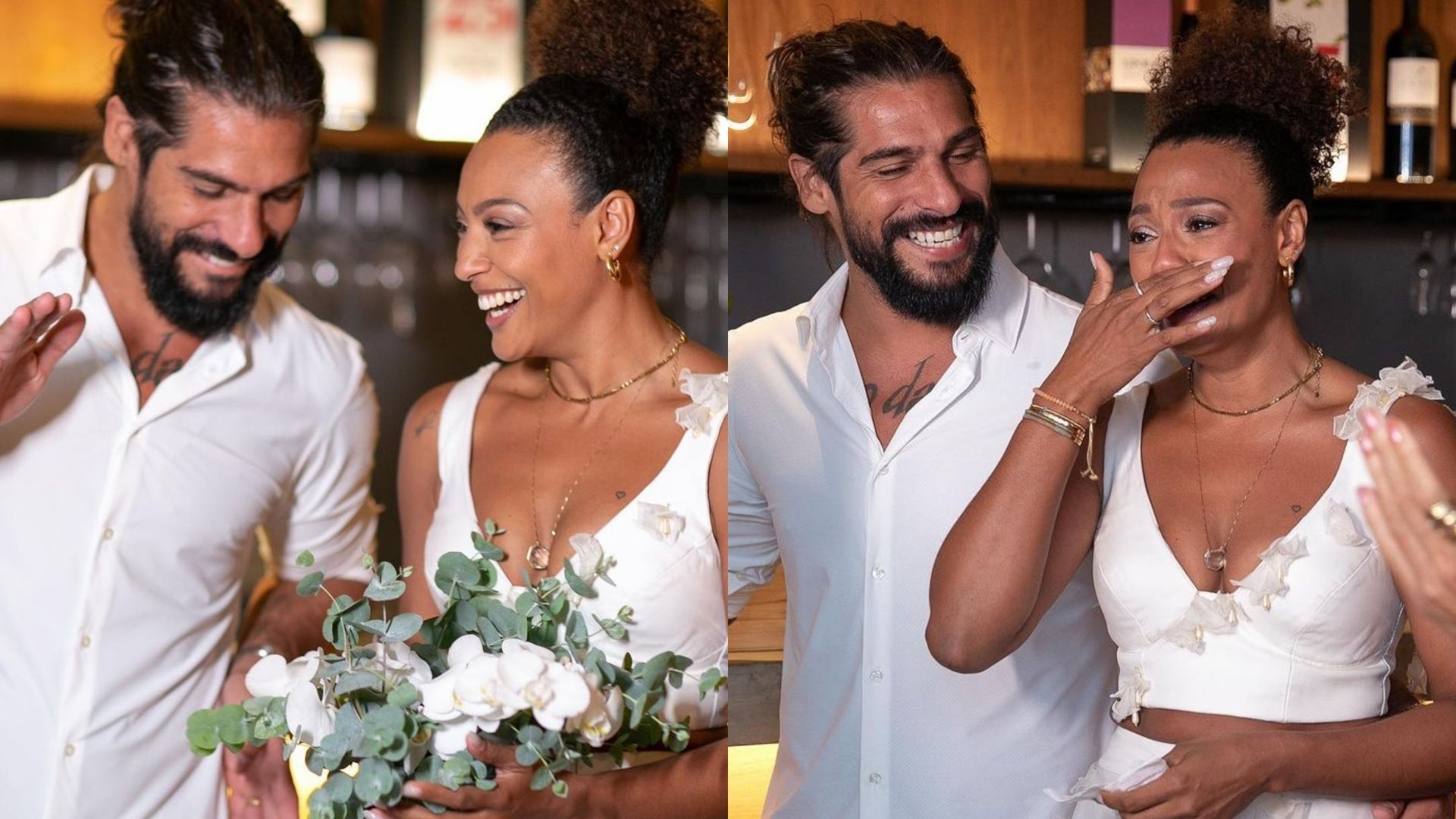 Amor! Sheron Menezzes e Saulo Bernard se casam em cerimônia intimista: “No civil”