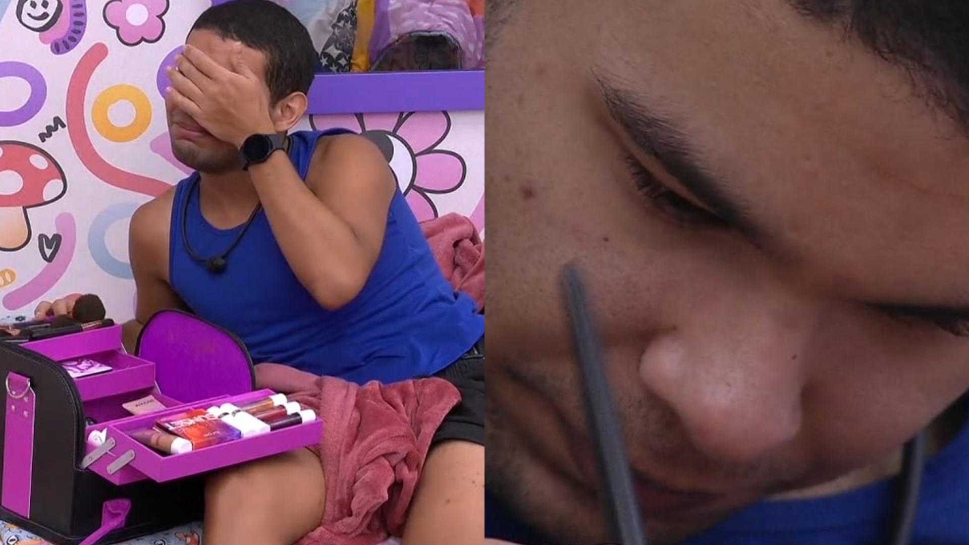 BBB22: Vyni ganha paleta de maquiagens e cai no choro: “Eu usava base vencida”