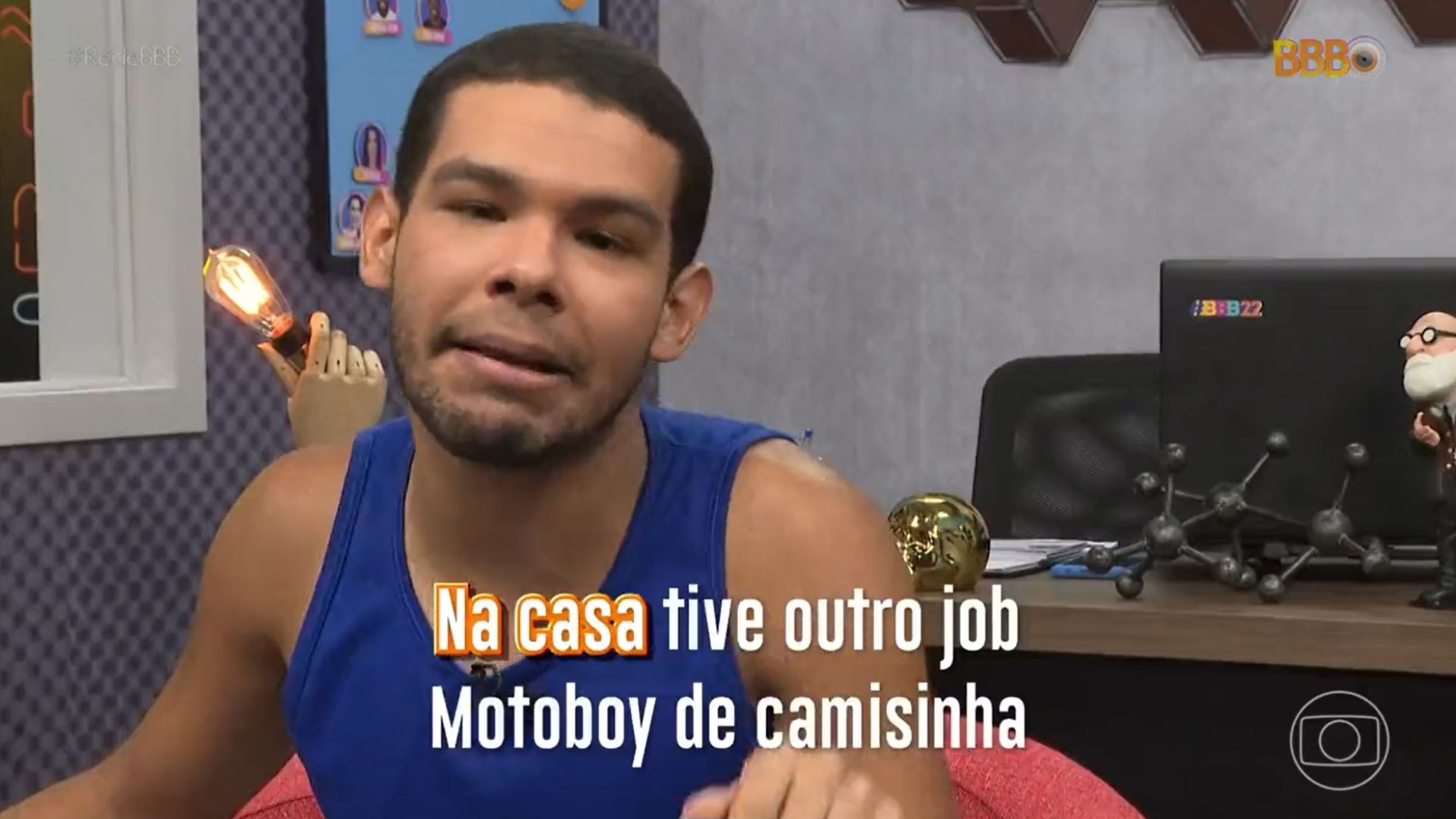 BBB22: Vyni ironiza papel em romance de Eliezer e Natália: “Motoboy de camisinha”