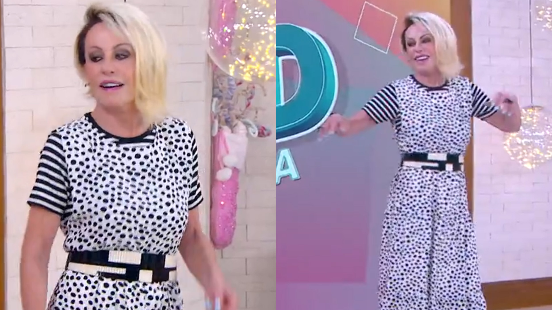 Ana Maria Braga dança funk e comenta bumbum de dançarino: “Não lhe falta”