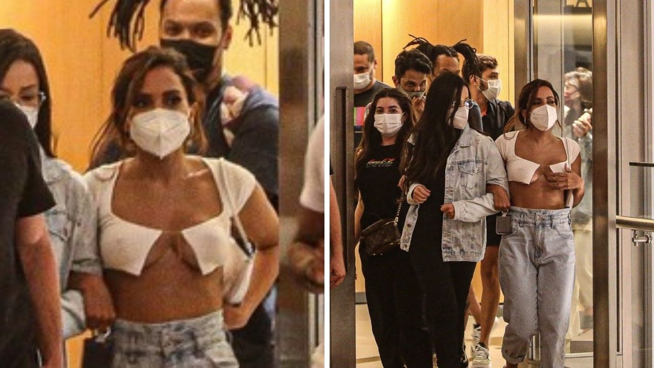 Ousada! Anitta cobre só o essencial e escolhe look ousado para ir ao cinema