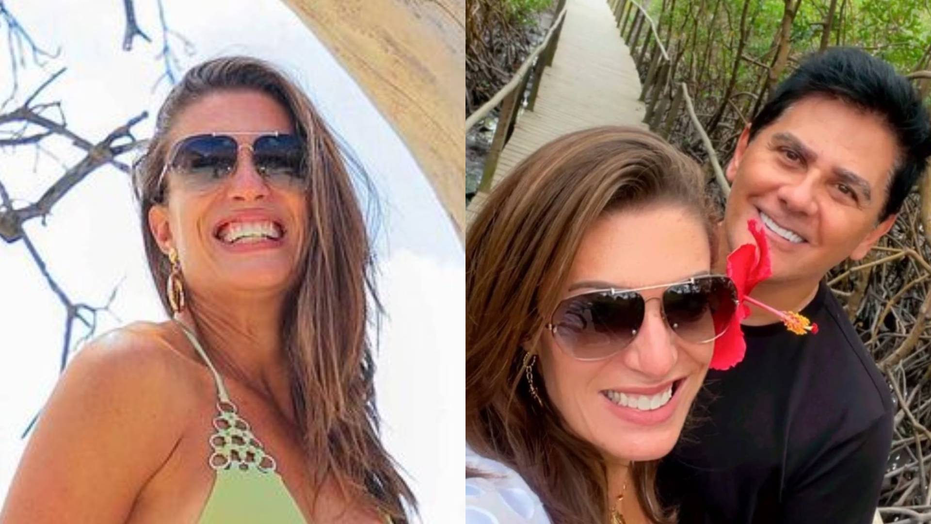 Aos 41 anos, esposa de Cesar Filho surge só de biquíni e ostenta barriga sequinha: “Corpão”