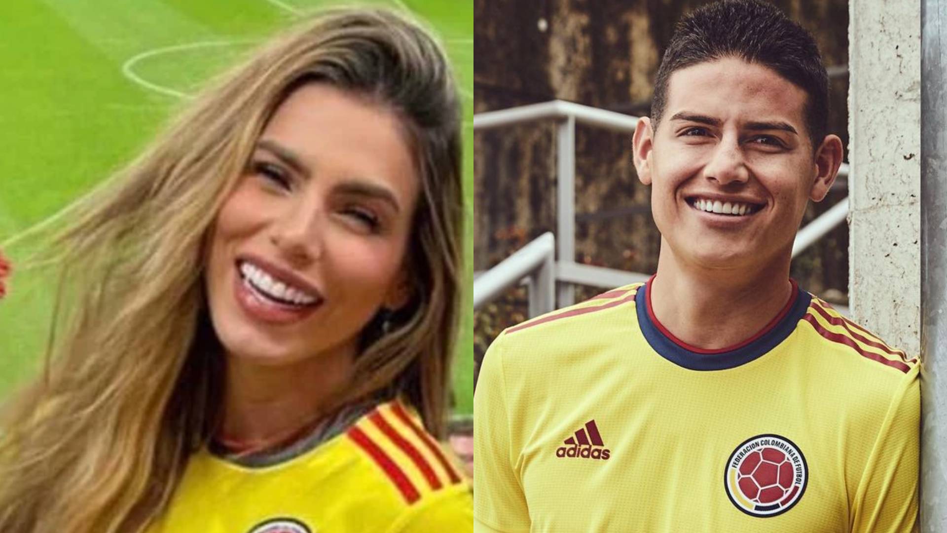 Vivendo um romance, Erika Schneider usa camiseta de James Rodríguez em jogo do Brasil