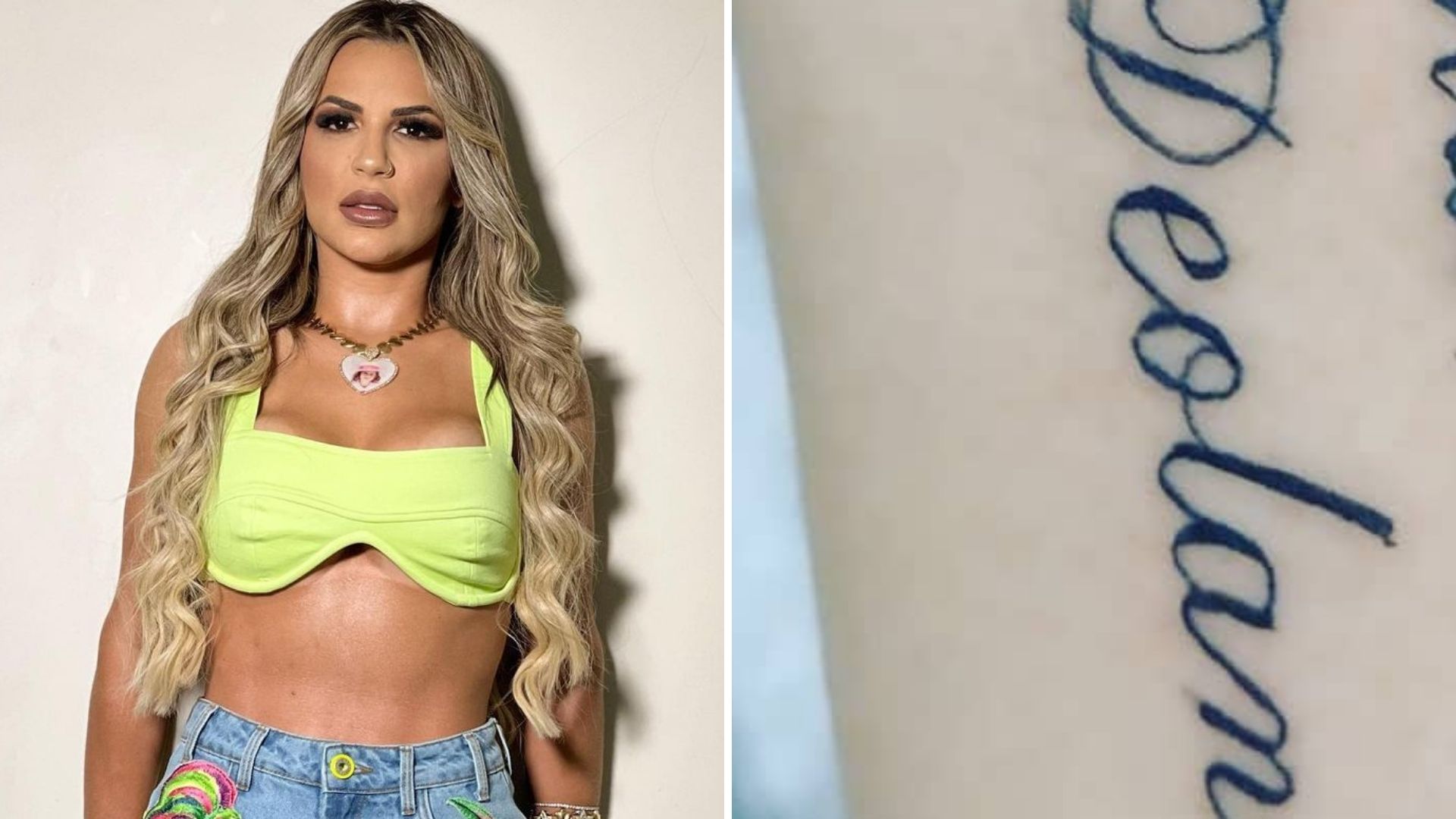Fã faz tatuagem em homenagem a Deolane Bezerra e é criticada por erro: “Faltou na aula”