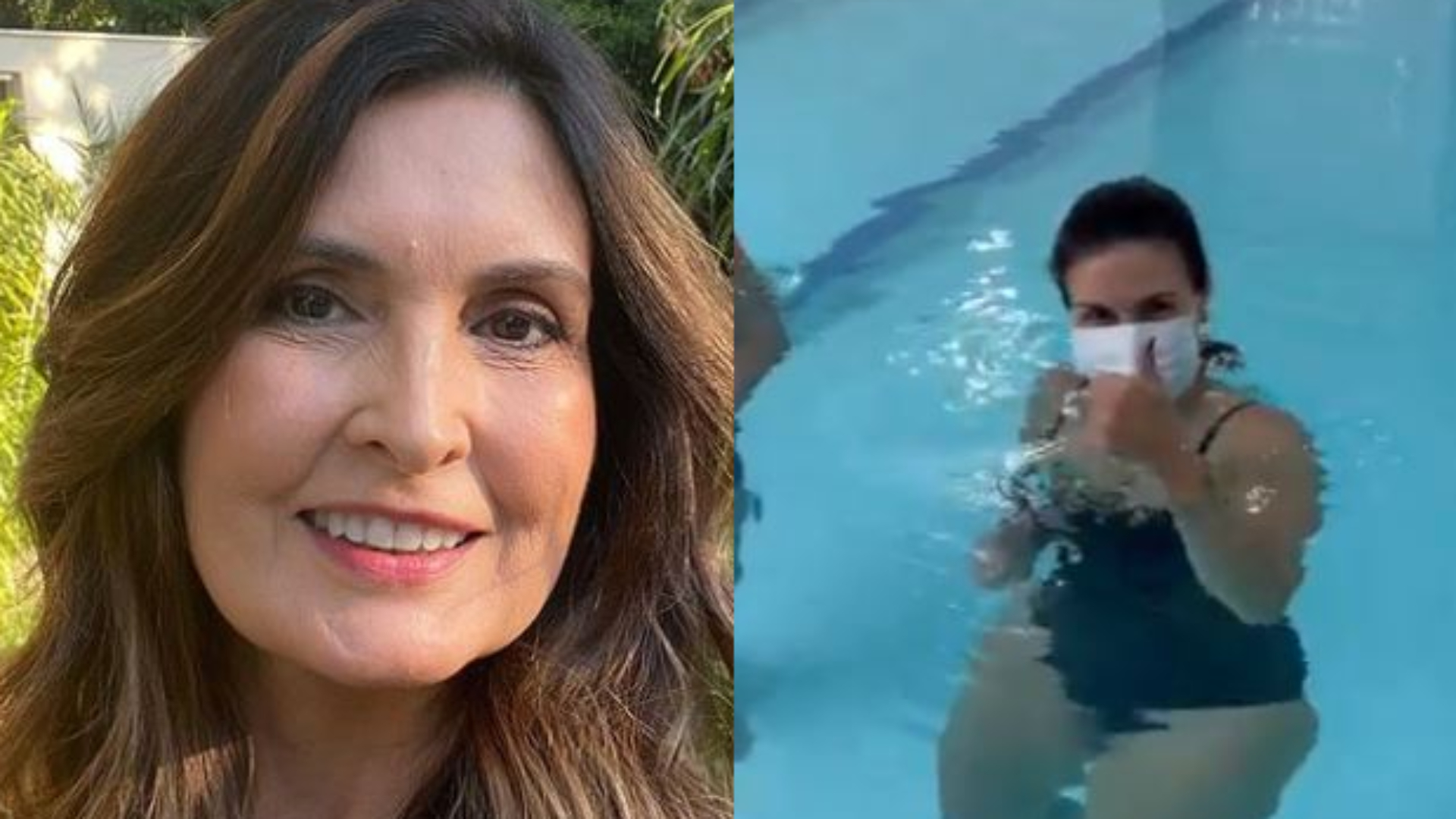 Fátima Bernardes mostra corpo jovial e disposição durante reabilitação na piscina