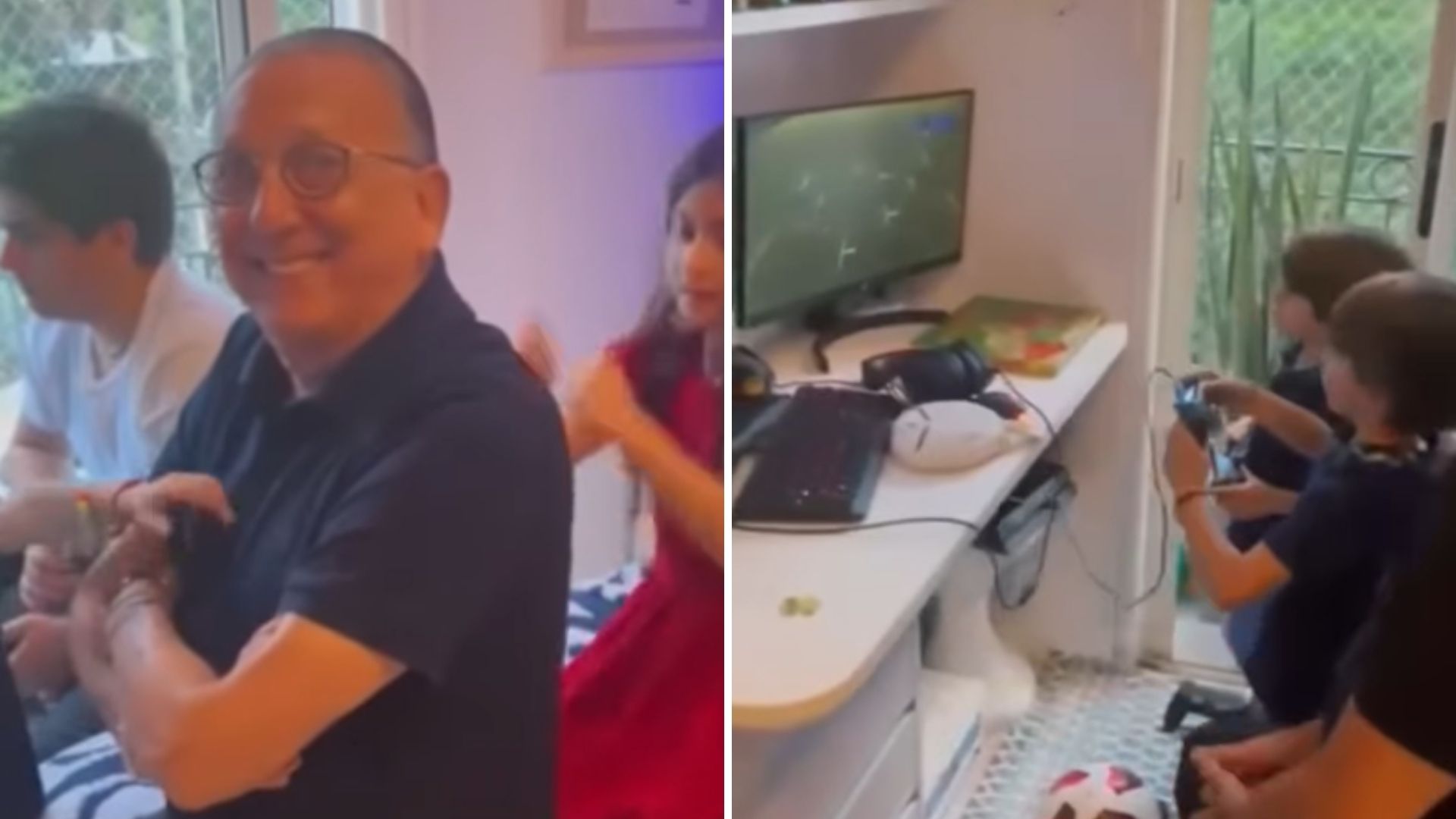 Vovôzão! Galvão Bueno alegra os netos ao narrar partida de videogame: “Bom demais”
