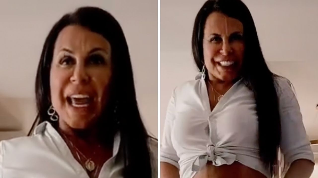Aos 62 anos, Gretchen rebola de barriga de fora, faz carão e dispara: “Eu tô sensacional”