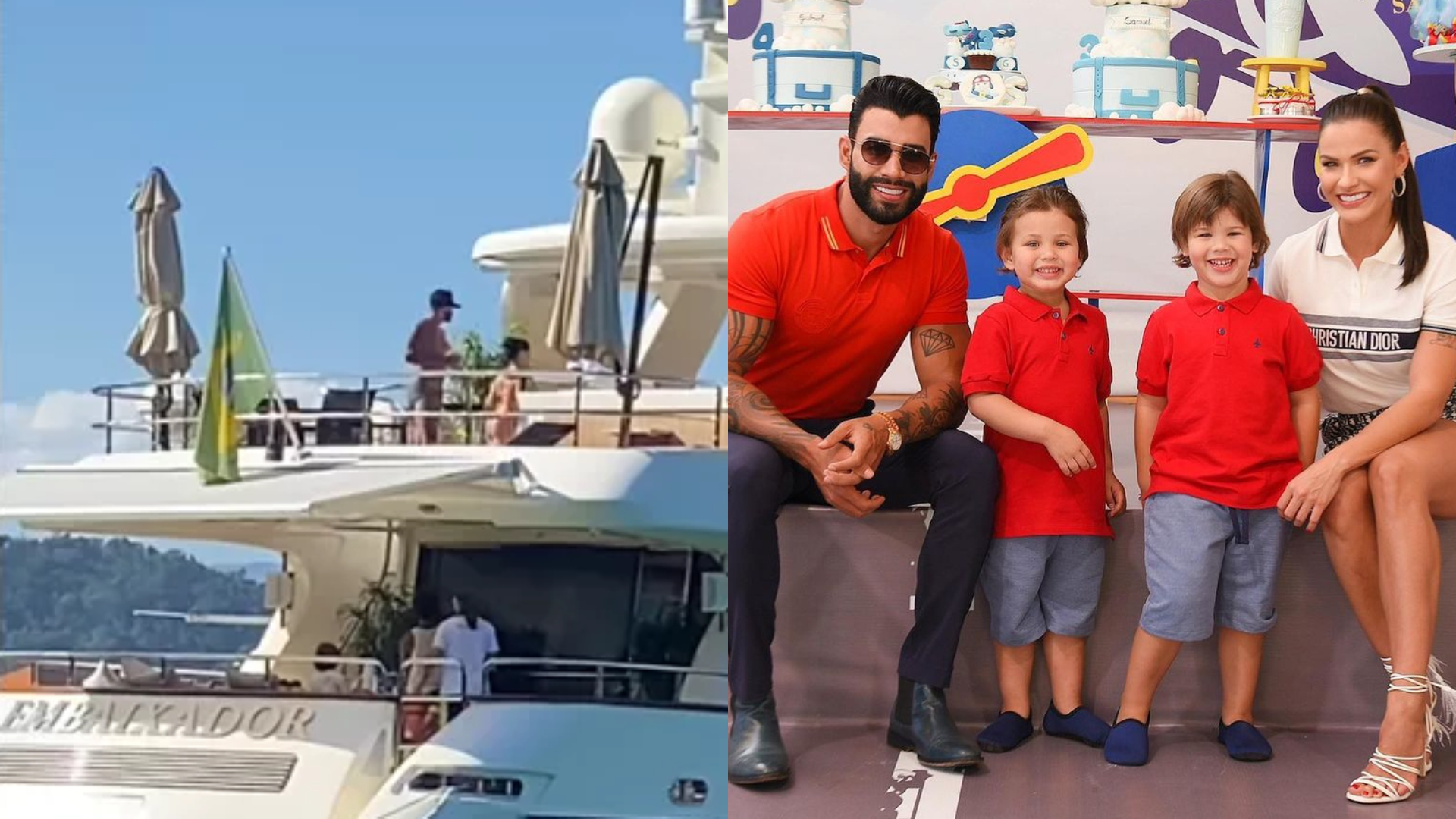 Gusttavo Lima curte passeio em iate luxuoso na companhia de Andressa Suita