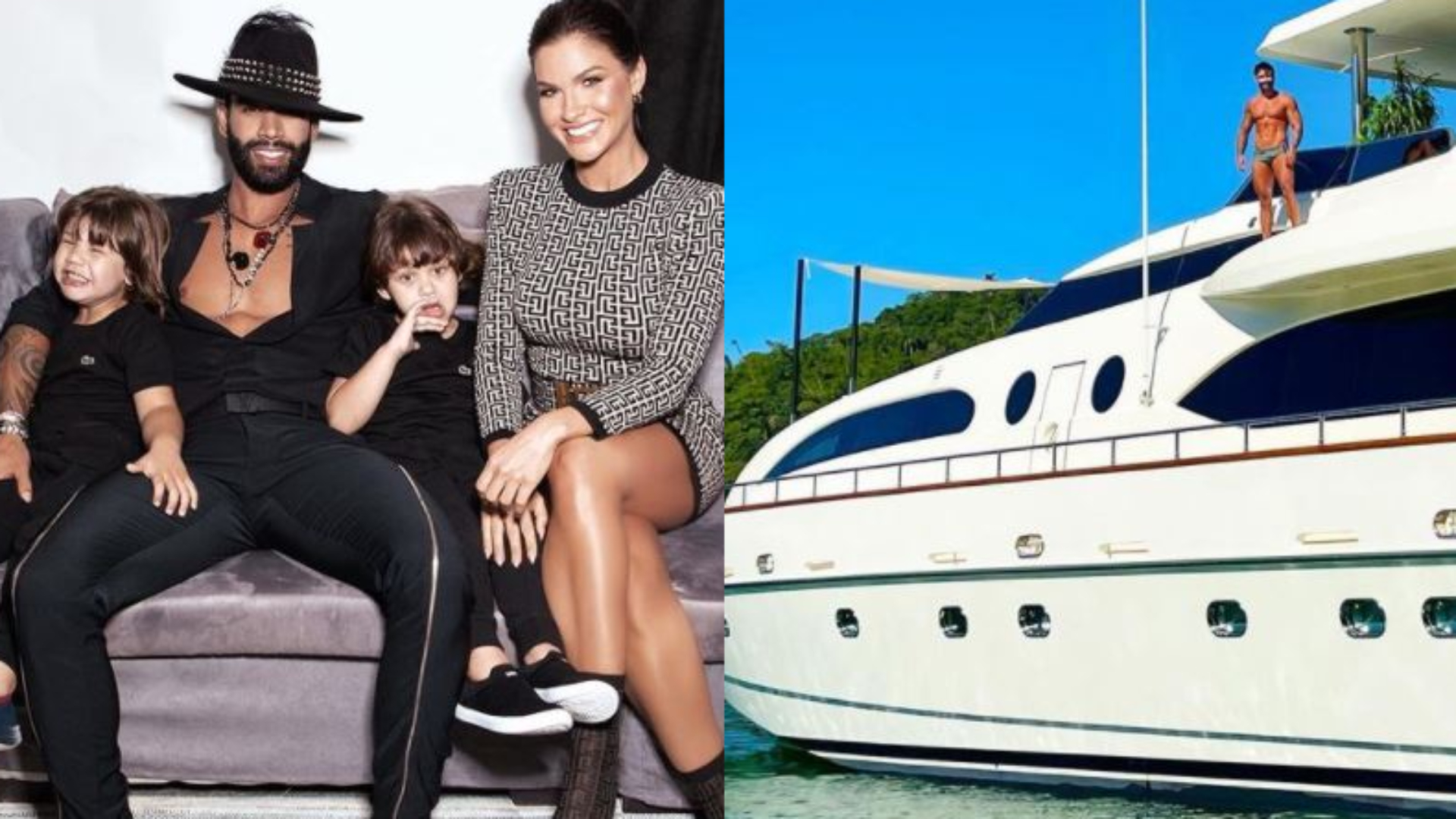 Gusttavo Lima posa em iate milionário com Andressa Suita e fãs zoam: “Velho da lancha”