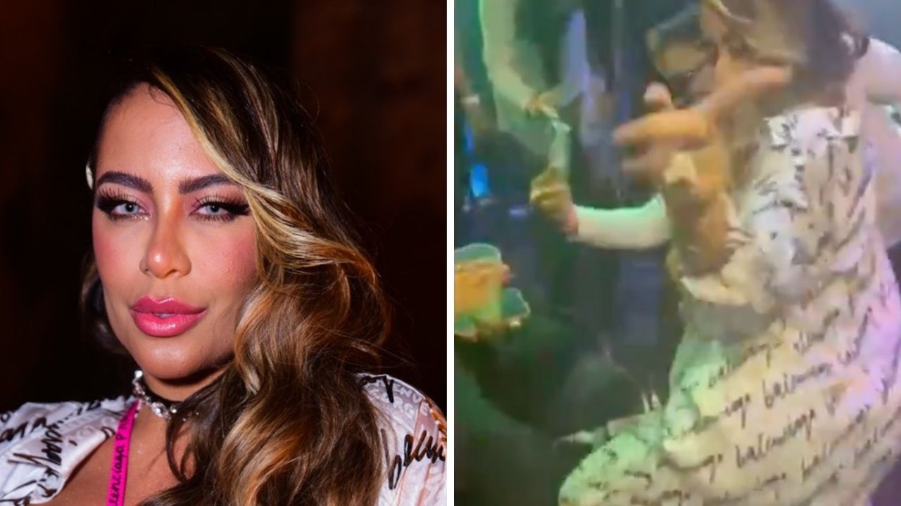Irmã de Neymar causa com look sexy no aniversário de Deolane Bezerra, se empolga e vai até o chão