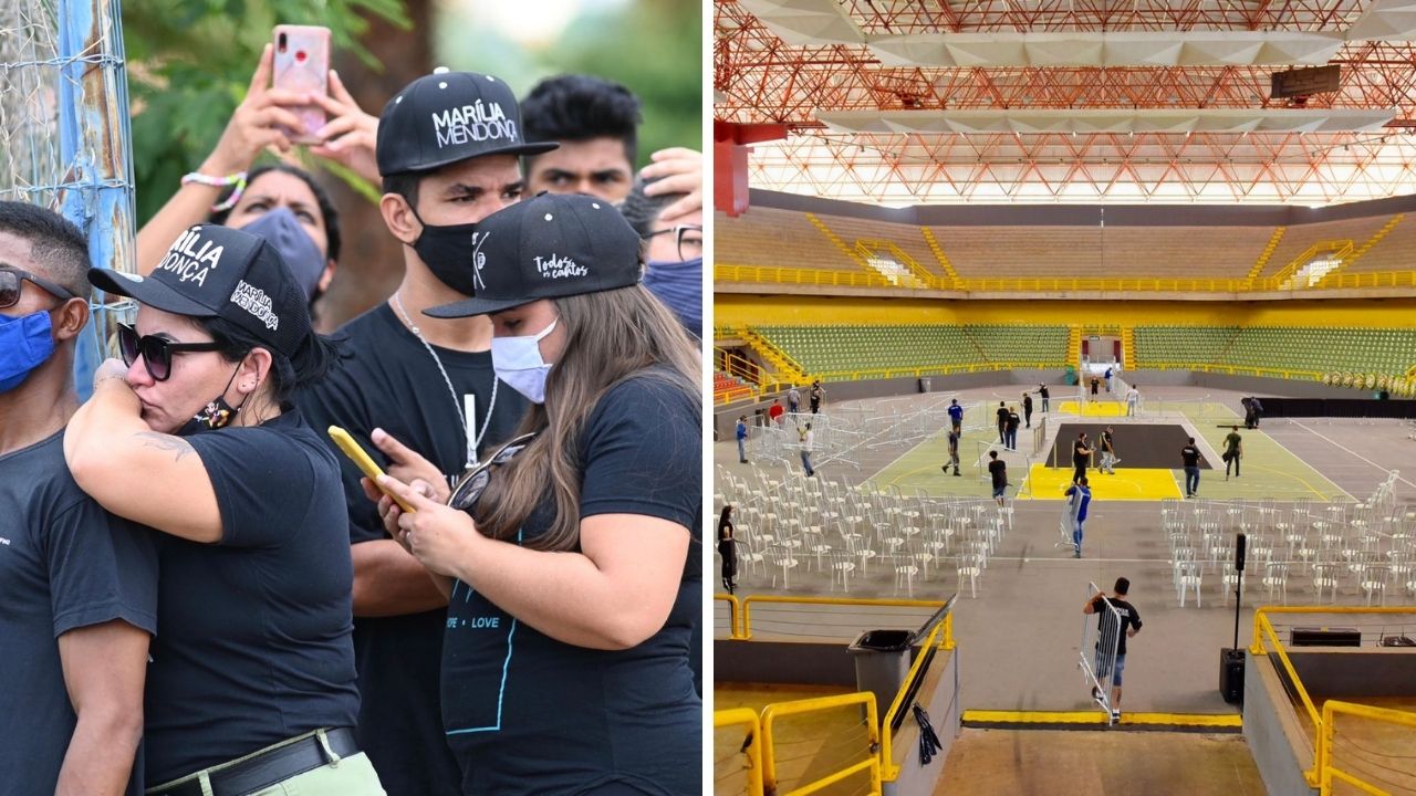 Abalados, fãs surgem emocionados e fazem homenagens no velório de Marília Mendonça