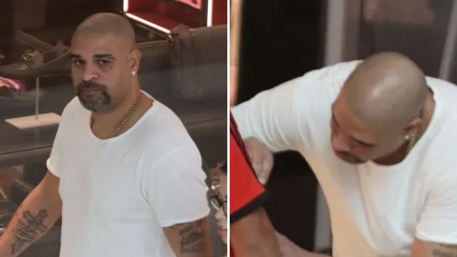 Adriano Imperador atende fãs durante passeio em shopping com a namorada; veja fotos