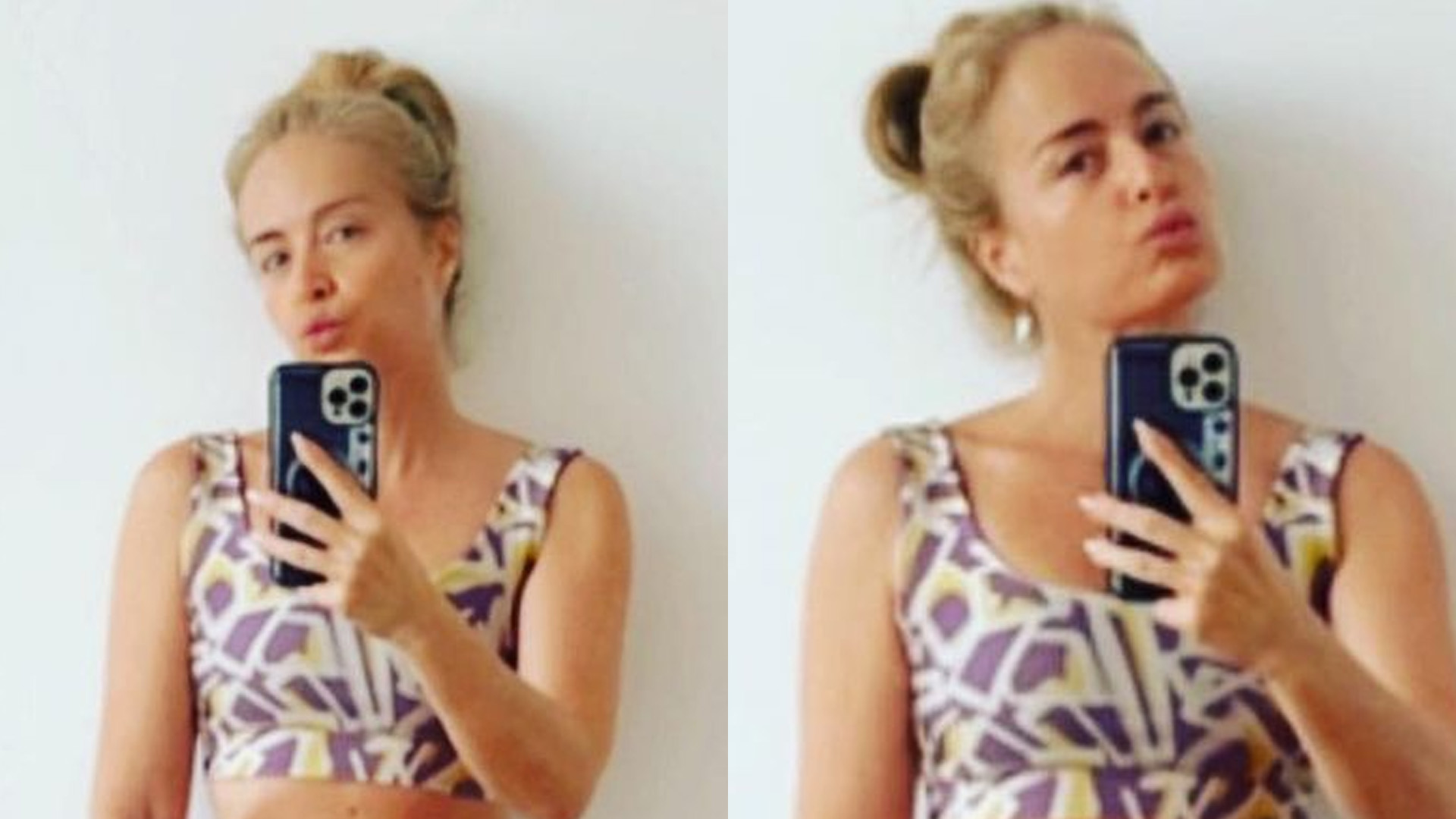 De top e legging, Angélica mostra barriga sarada aos 48 anos: “Linda”
