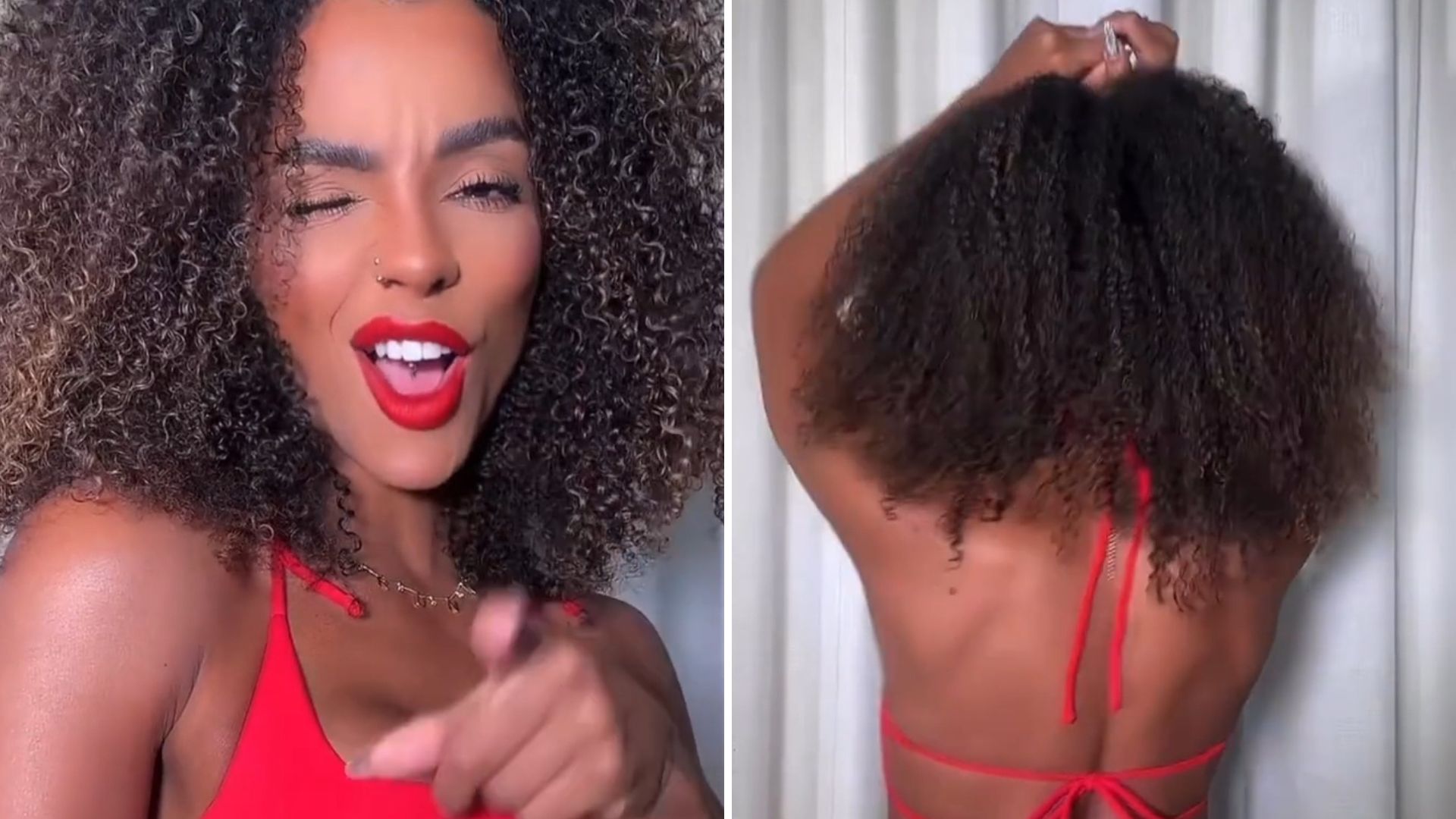 Brunna Gonçalves rebola muito com look vermelho com estrela no bumbum: “Já foi”